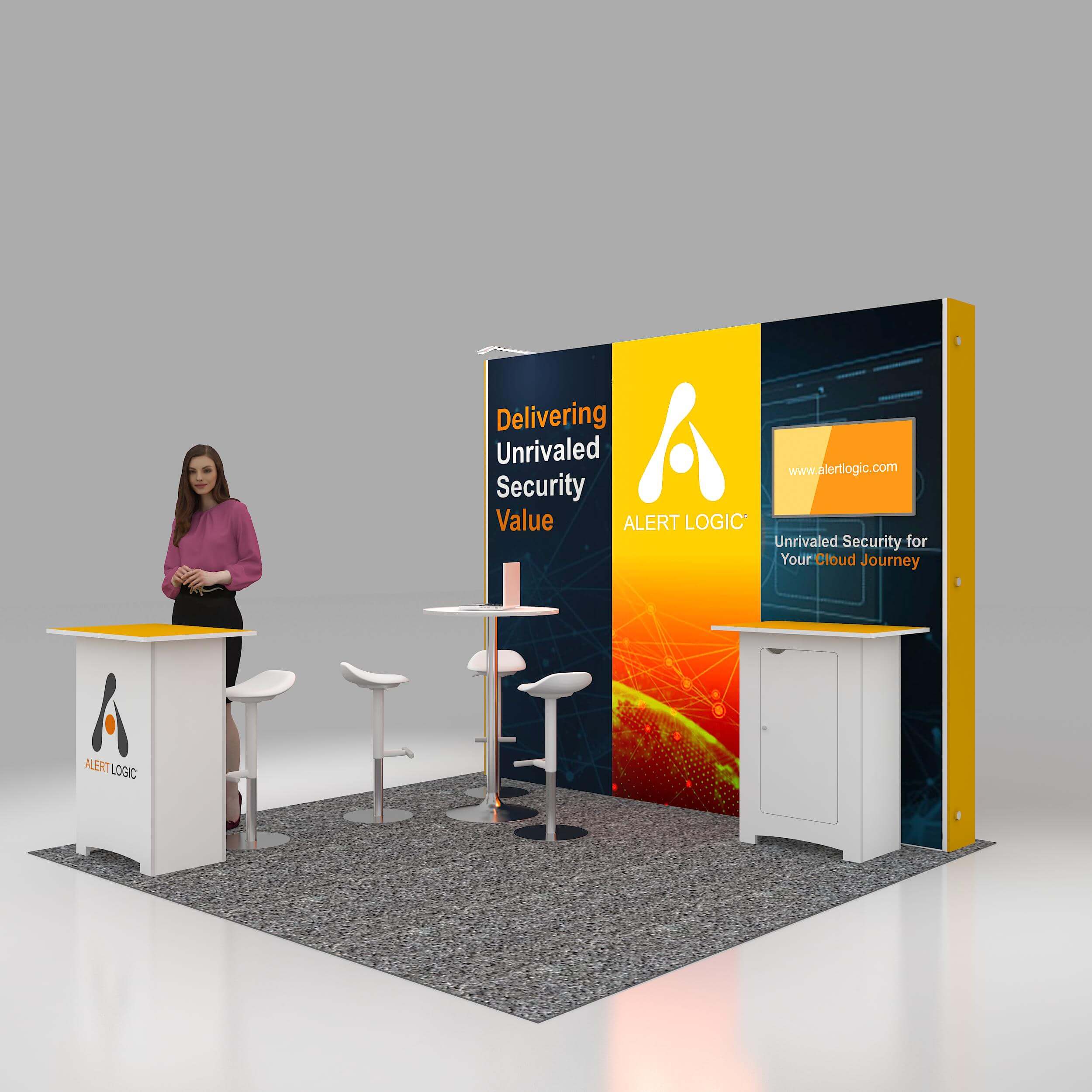 Left Side Perspective View - STL1010 01:  State-of-the-art trade show booth designs Left Side Perspective View - STL1010 01: State-of-the-art trade show booth designs