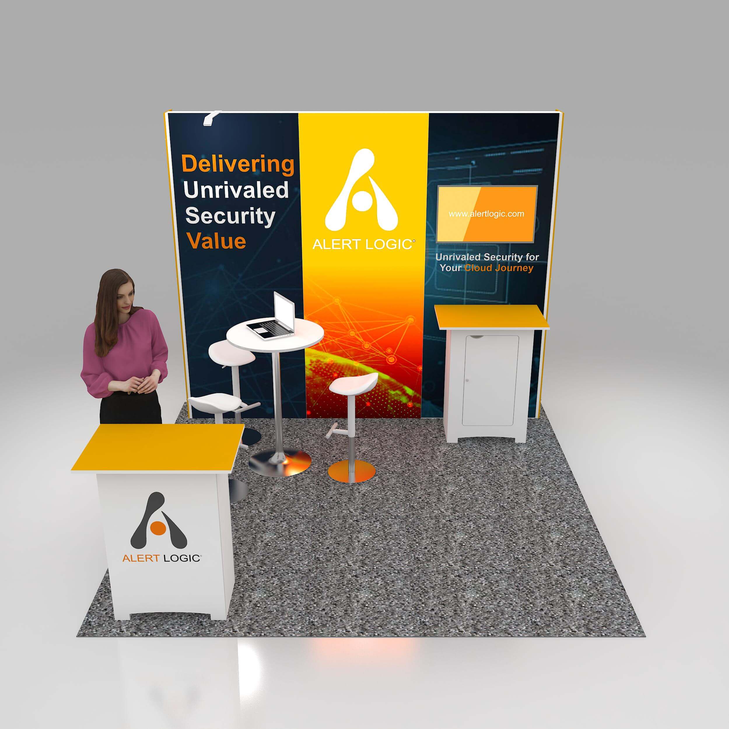 Arial View - STL1010 01: Attractive & portable 10x10 trade show displays