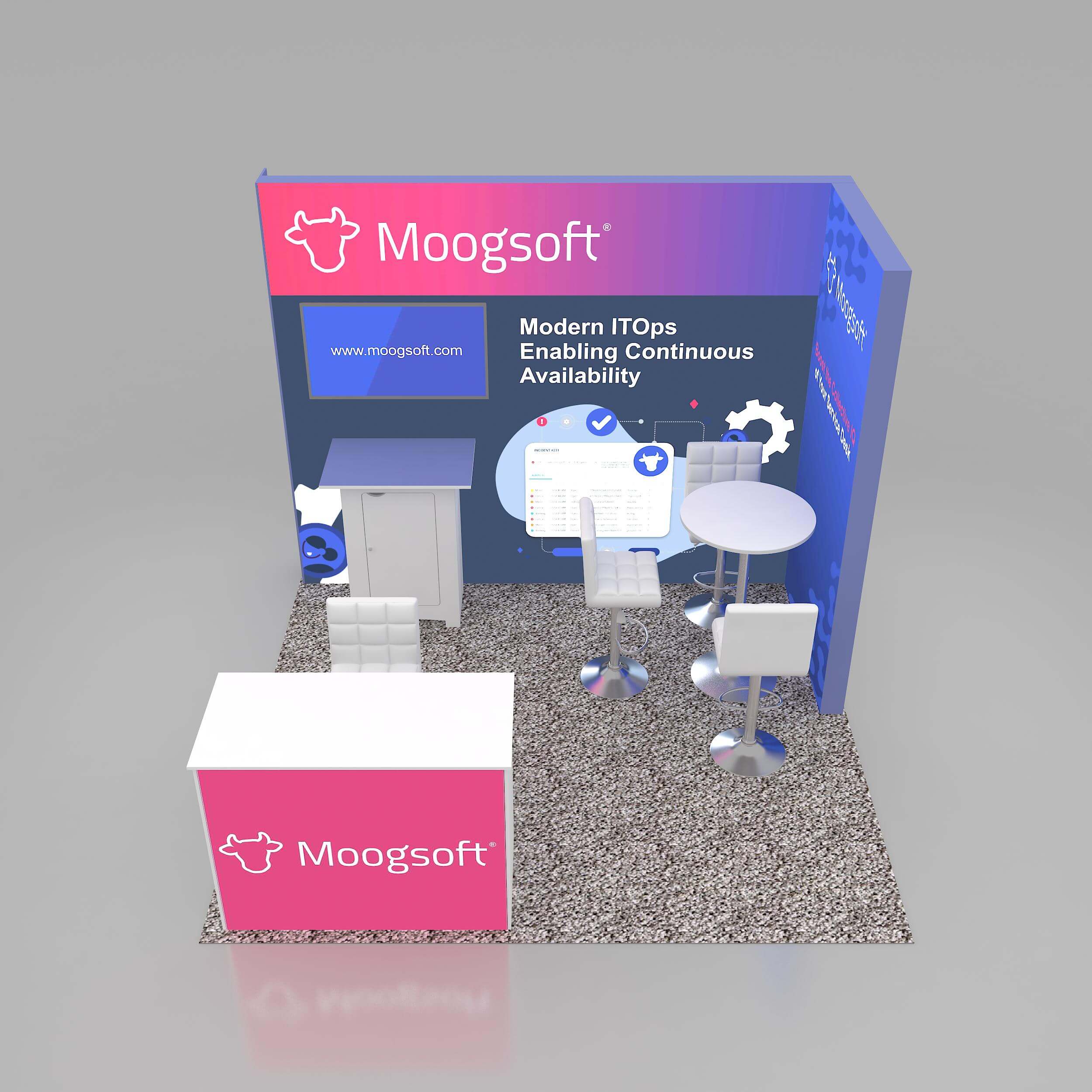 Arial View - STL1010 03: Creative 10x10 trade show booth ideas