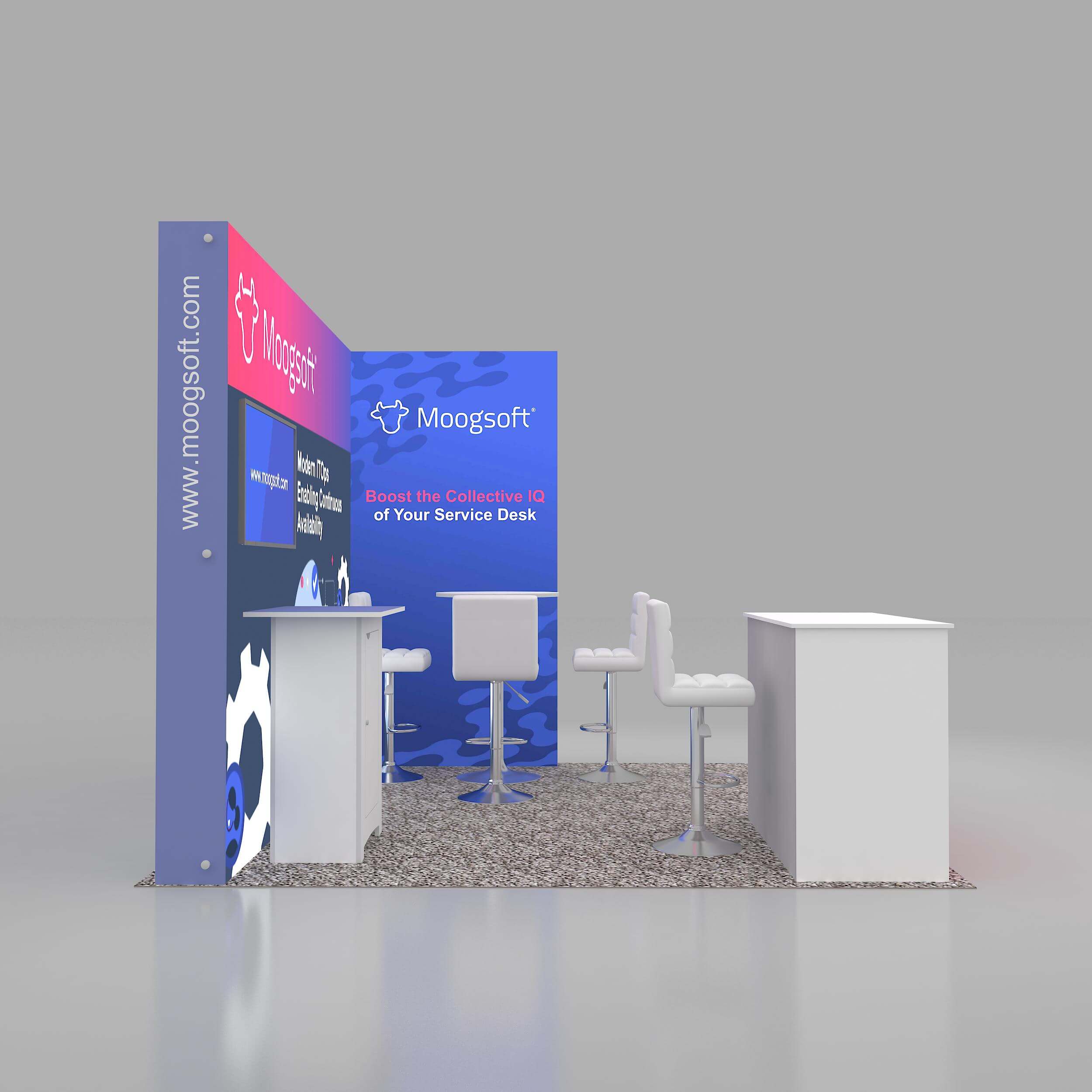 Back Side Perspective View - STL1010 03: Extraordinary 10x10 trade show booth designs Back Side Perspective View - STL1010 03: Extraordinary 10x10 trade show booth designs