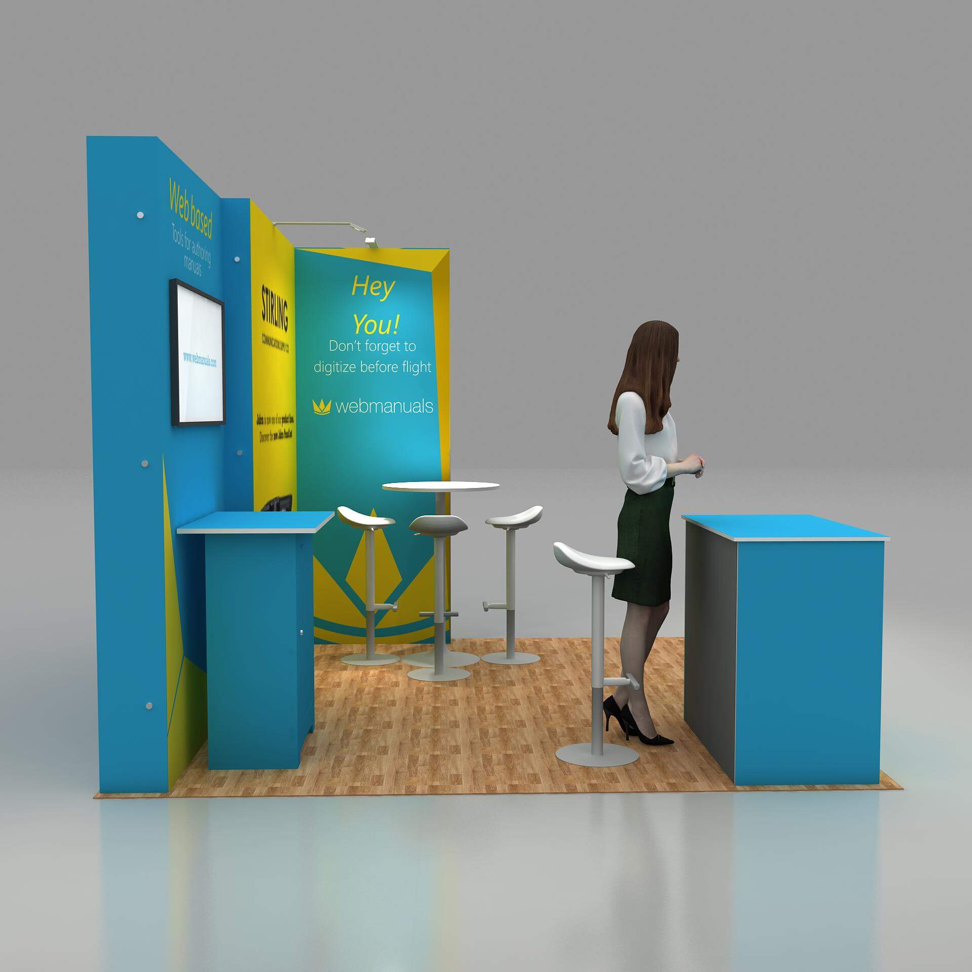 Right Side Perspective View - STL1010 05: Impactful 10x10 trade show booth rentals