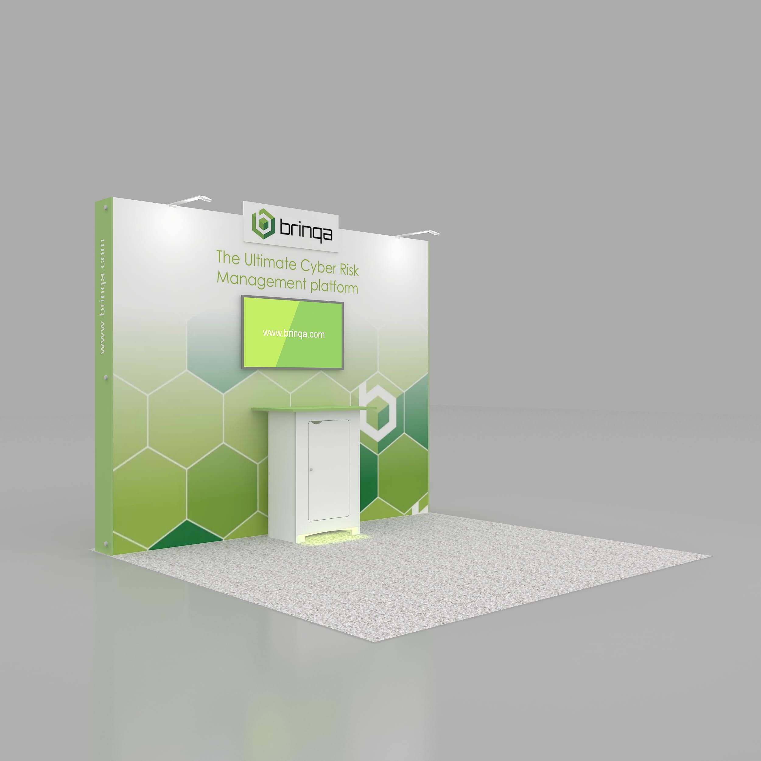 Left Side Perspective View - STL1010 06: Top-quality 10x10 trade show rental booths Left Side Perspective View - STL1010 06: Top-quality 10x10 trade show rental booths