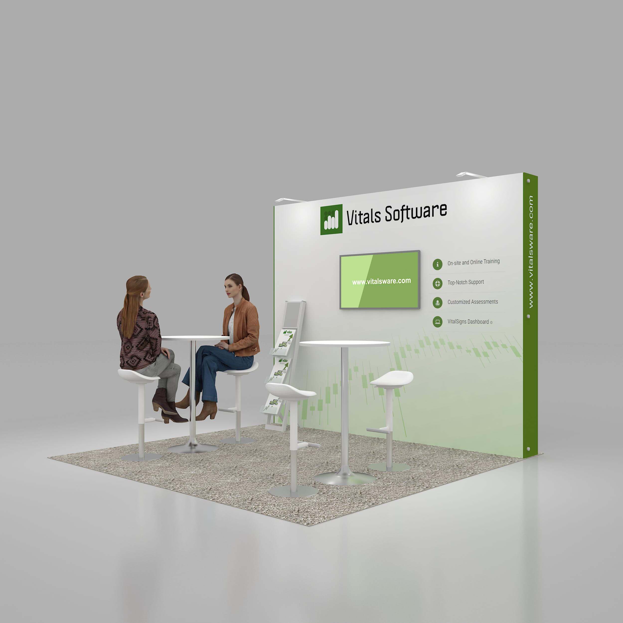 Left Side Perspective View - STL1010 50: Top-notch 10x10 trade show booth rentals