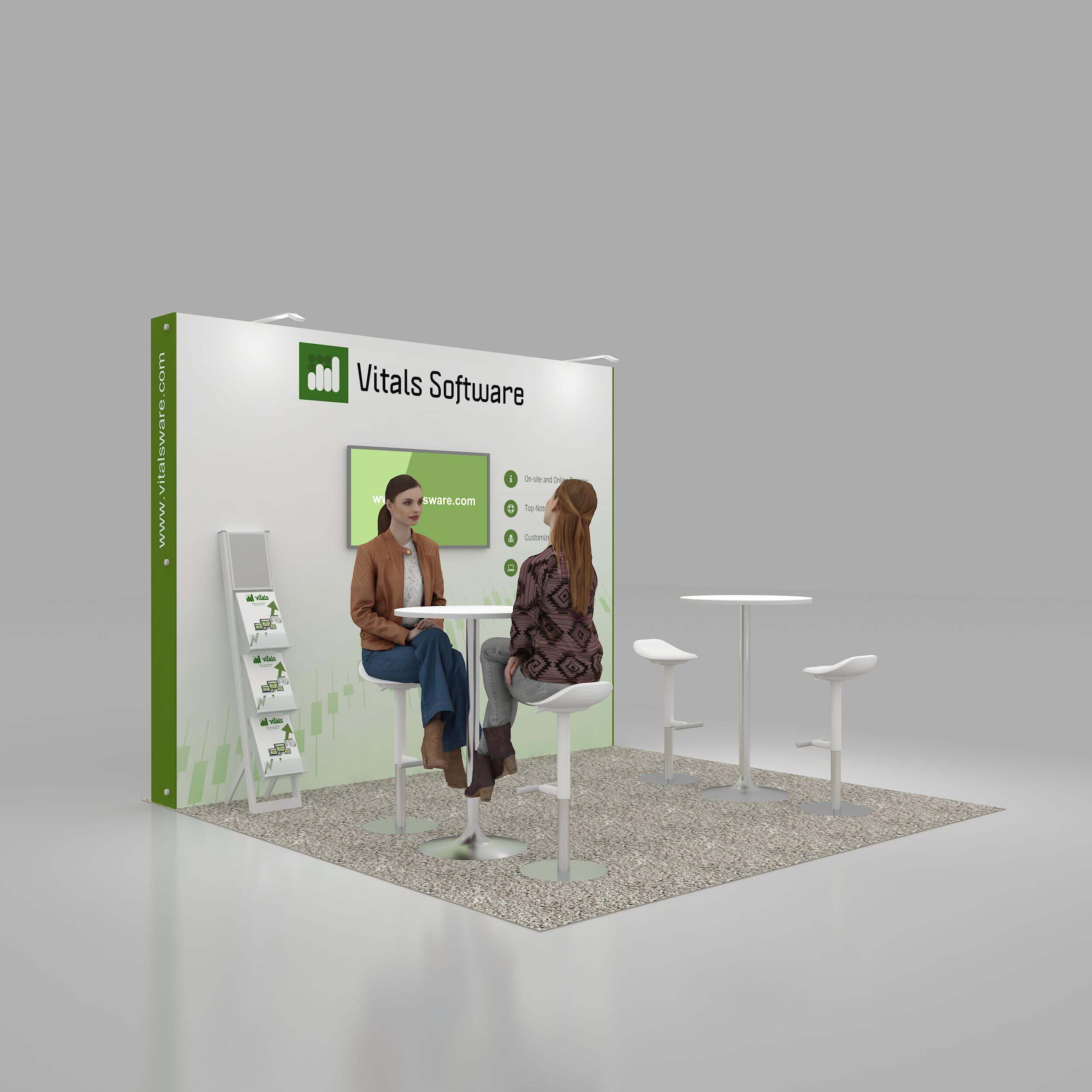 Right Side Perspective View - STL1010 50: Finest 10x10 trade show booth rentals