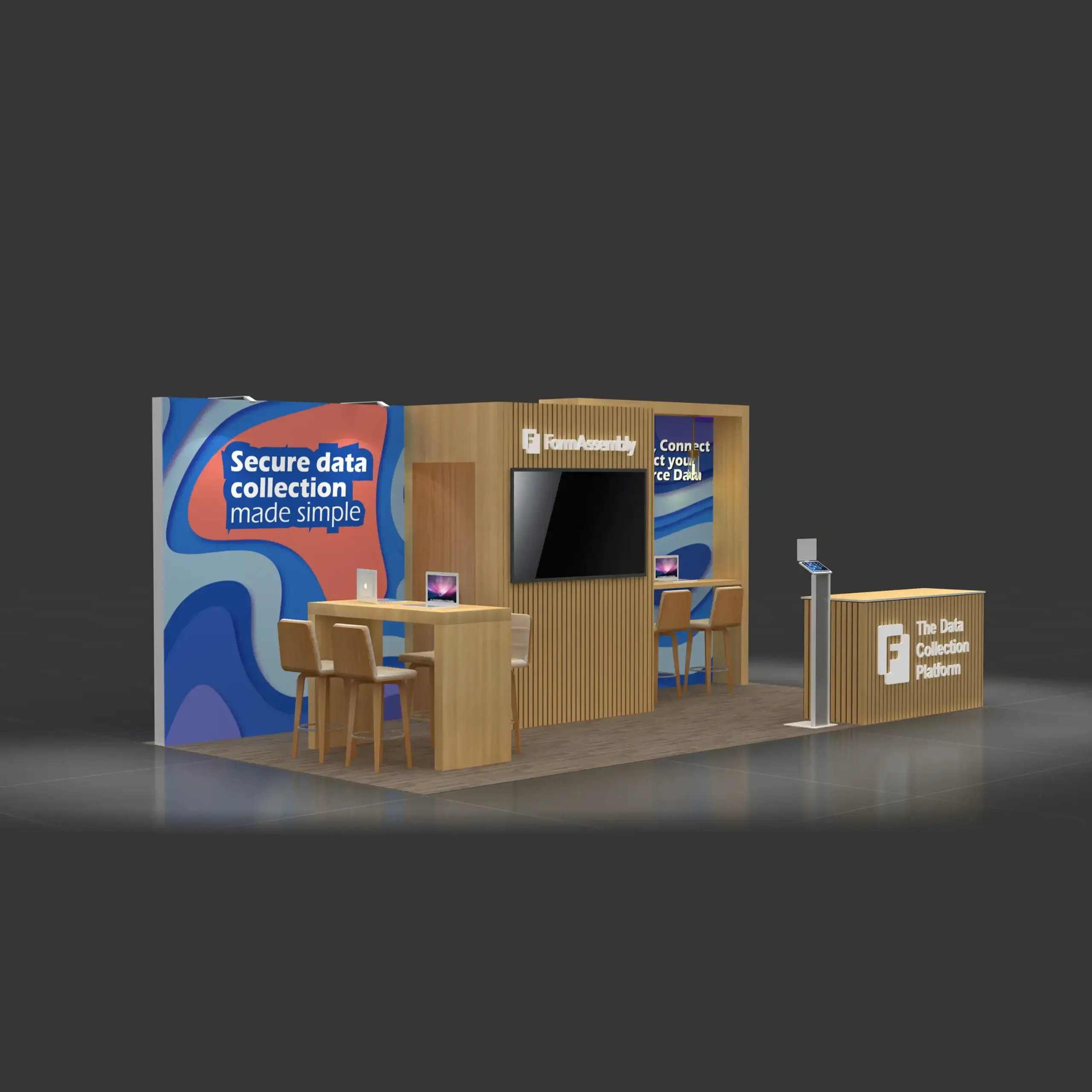 Right Side Perspective View - RLU1020 10: Top-quality and well-designed 10x20 booth rentals for shows