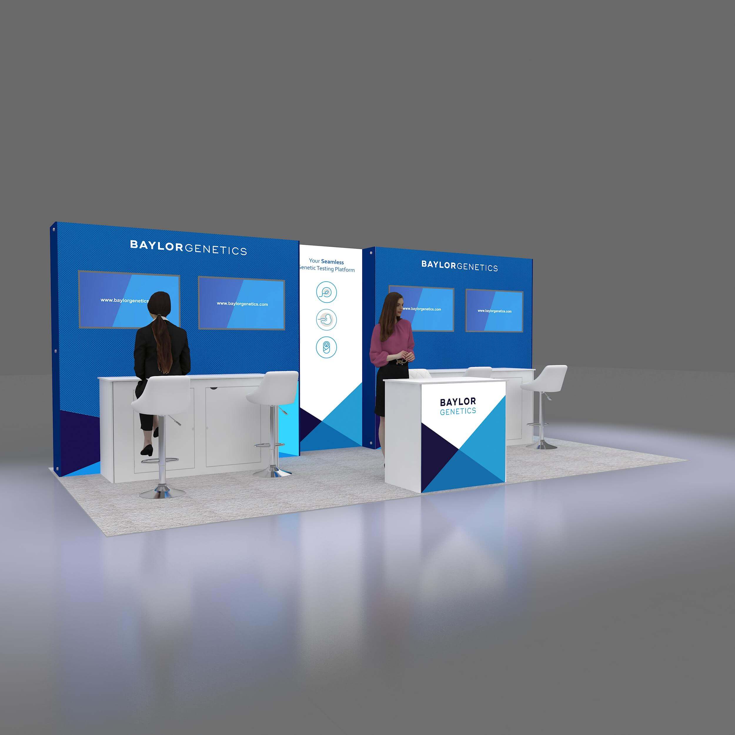 Right Side Perspective View - GRLE1020 28: Well-designed and top of the range 10x20 booth rentals by Exponents