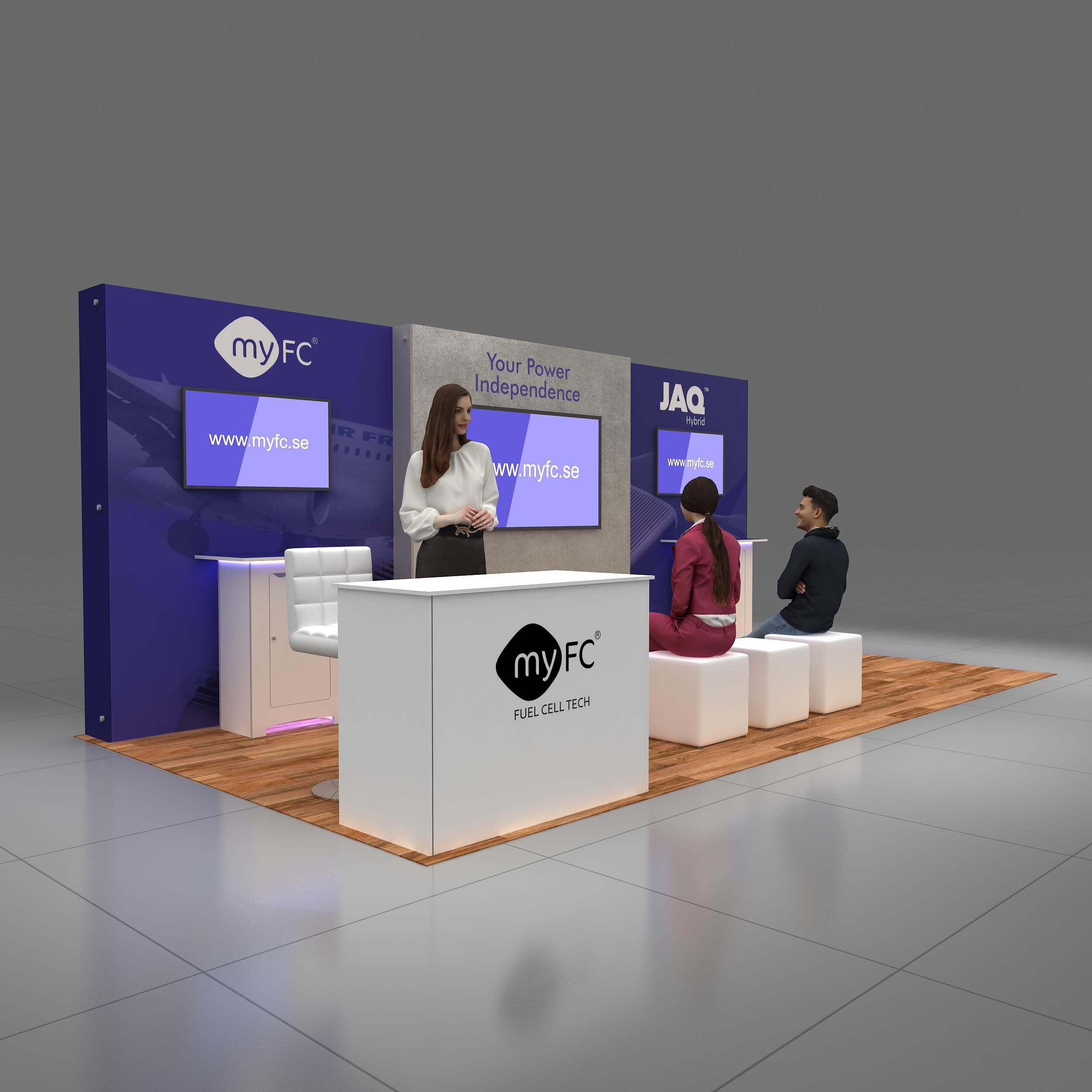 Right Side Perspective View - RLU1020 56: Exceptional 10x20 trade show booth rentals