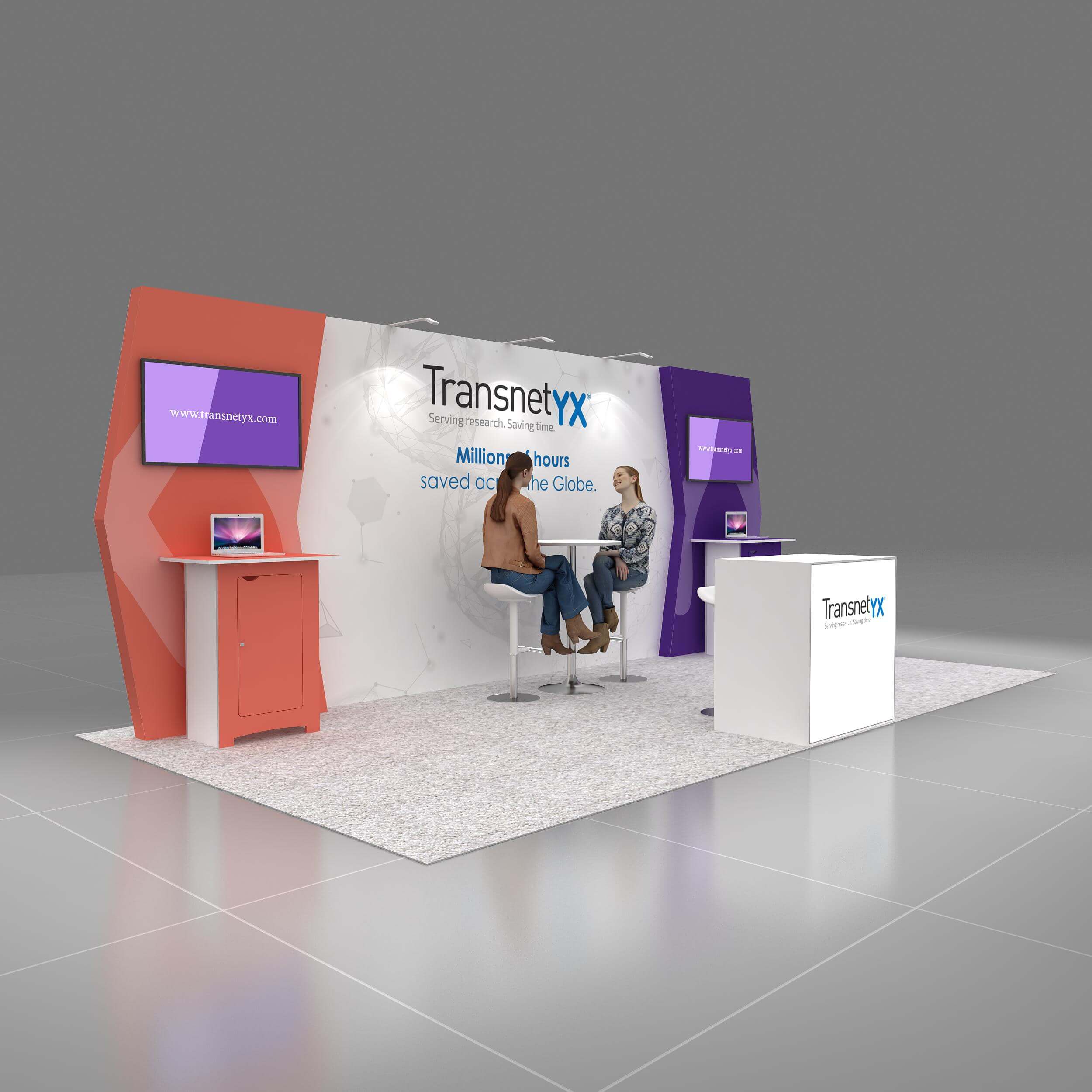 Right Side Perspective View - GRLU1020 54: Extraordinary 10x20 trade show booth designs