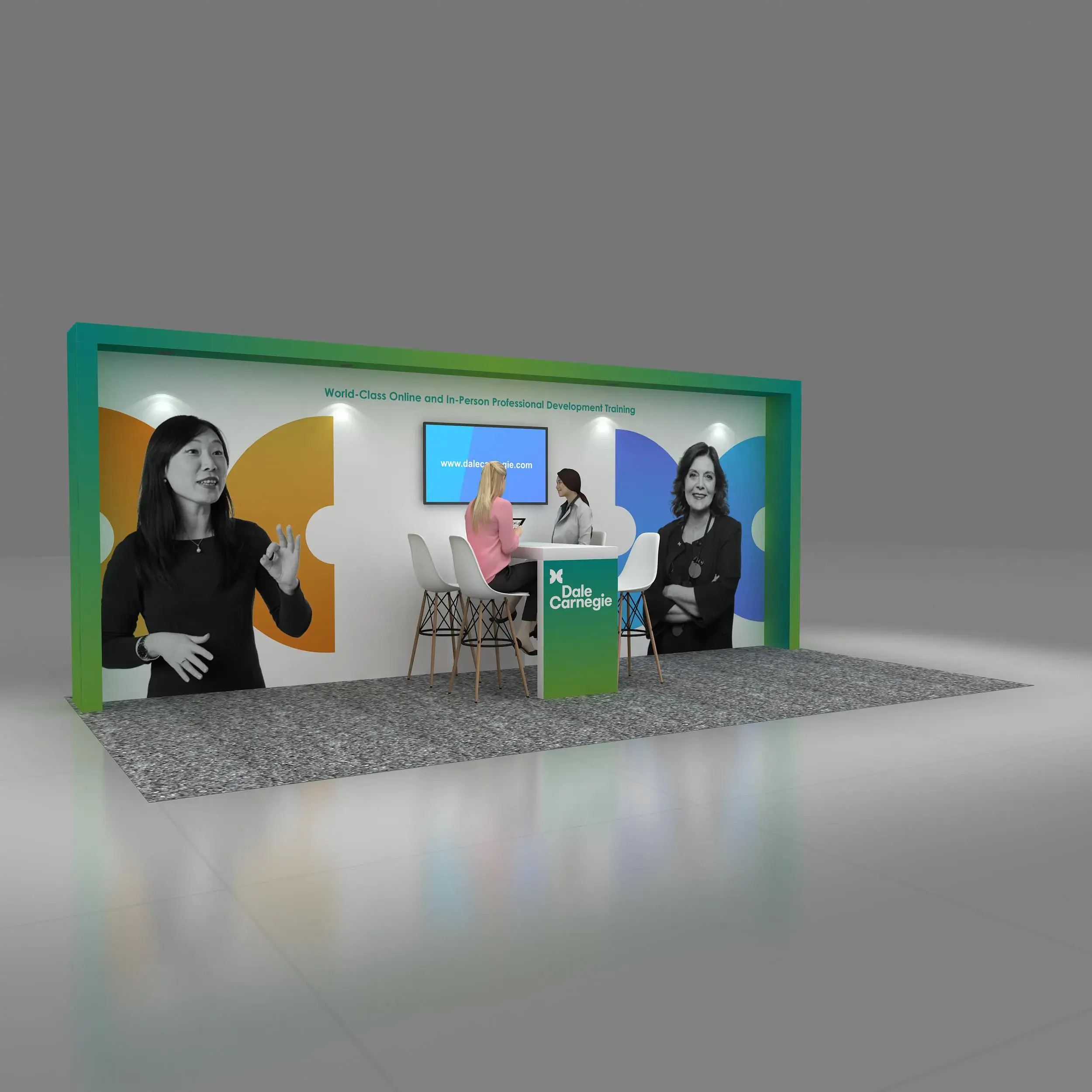 Right Side Perspective View - RLU1020 37: Finest 10x20 trade show booth rentals