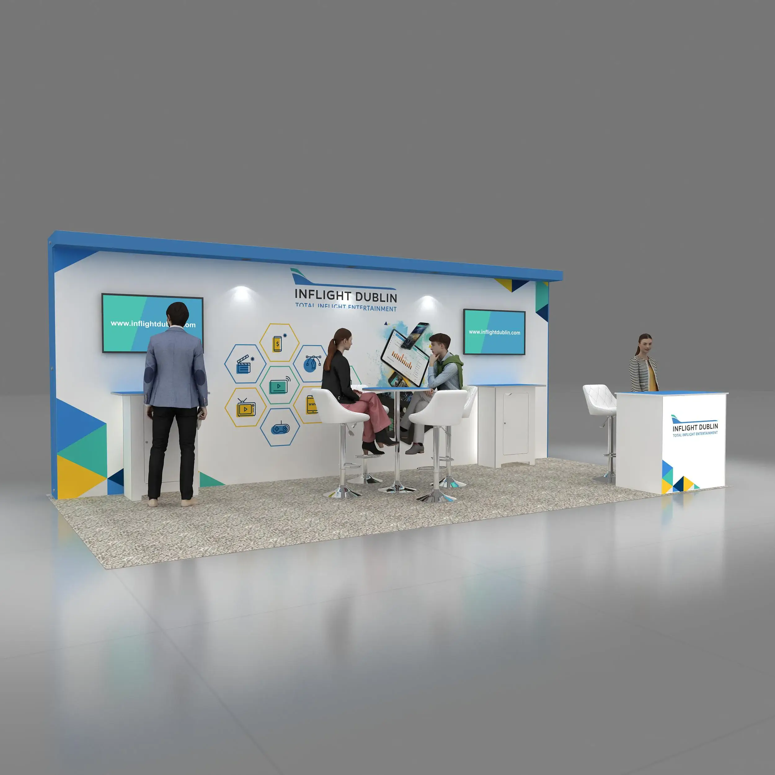 Right Side Perspective View - STL1020 03: Marvellous 10x20 trade show booth rentals
