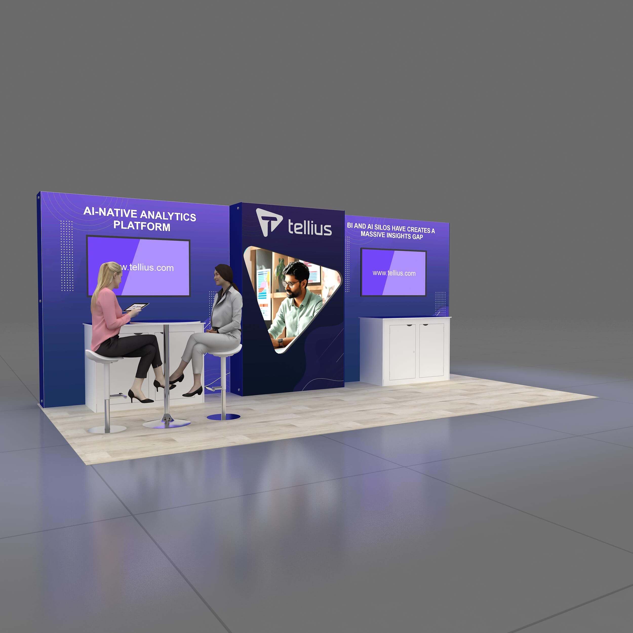 Right Side Perspective View - GRLU1020 02:  State-of-the-art trade show booth designs Right Side Perspective View - GRLU1020 02: State-of-the-art trade show booth designs