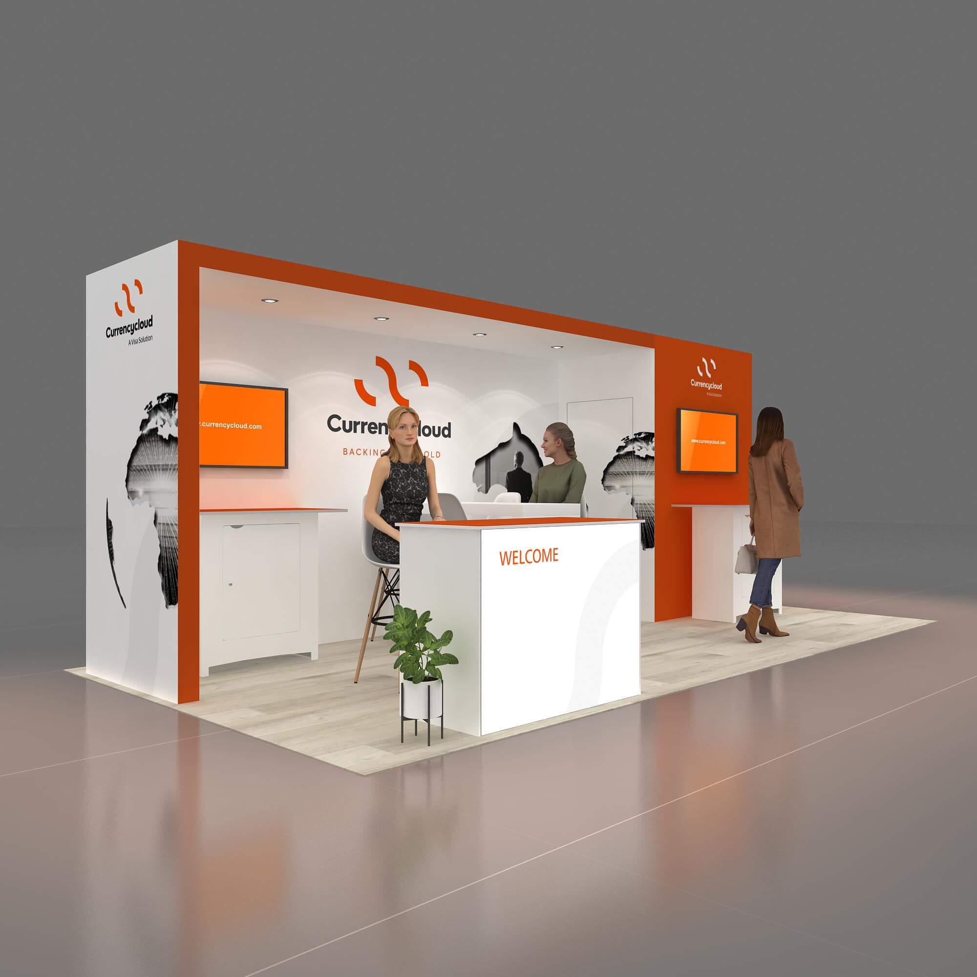 Right Side Perspective View - GRLU1020 46: Make heads turn with awe-inspiring 10x20 booth rentals