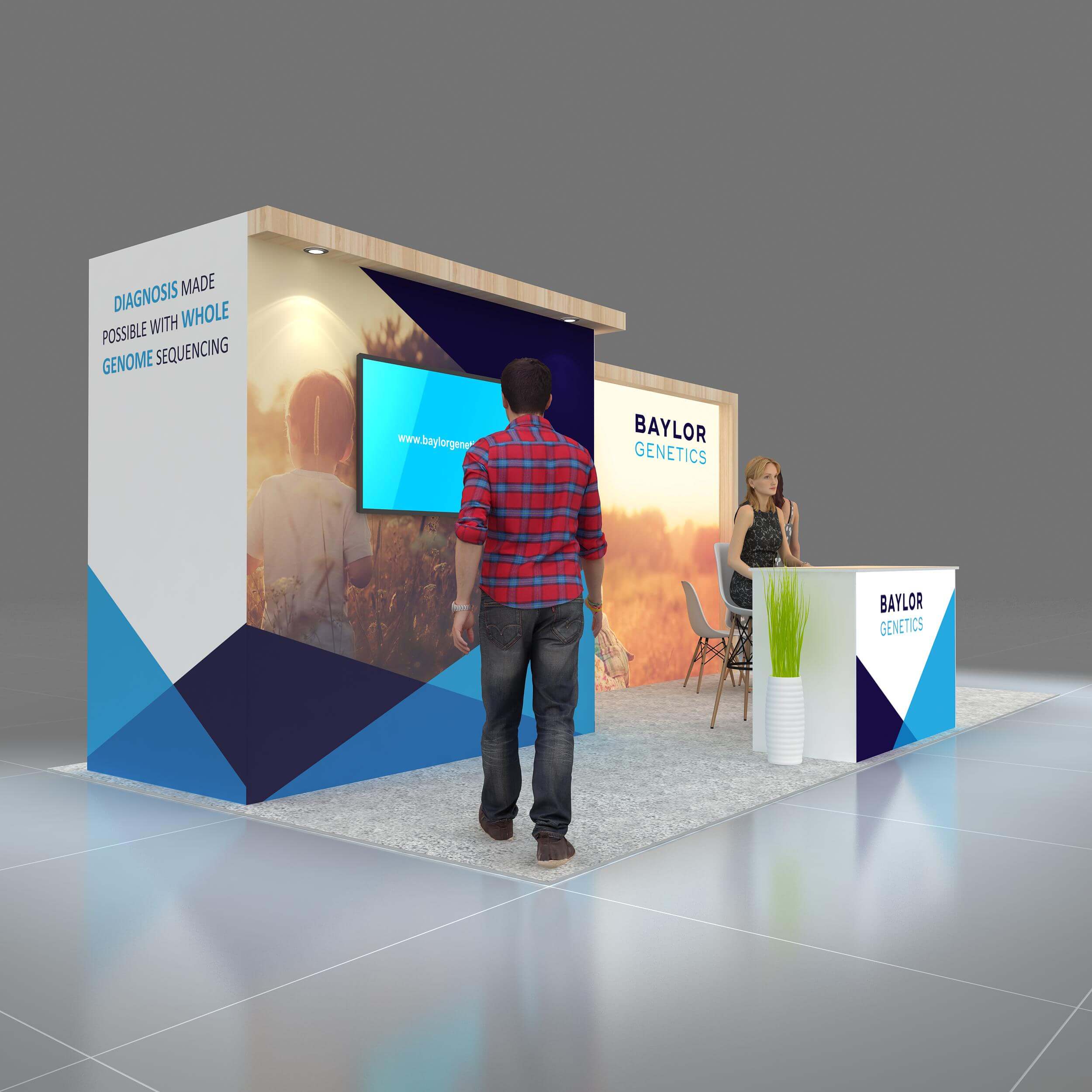 Right Side Perspective View - GRCR1020 08: Award-winning 10x20 trade show booth rentals