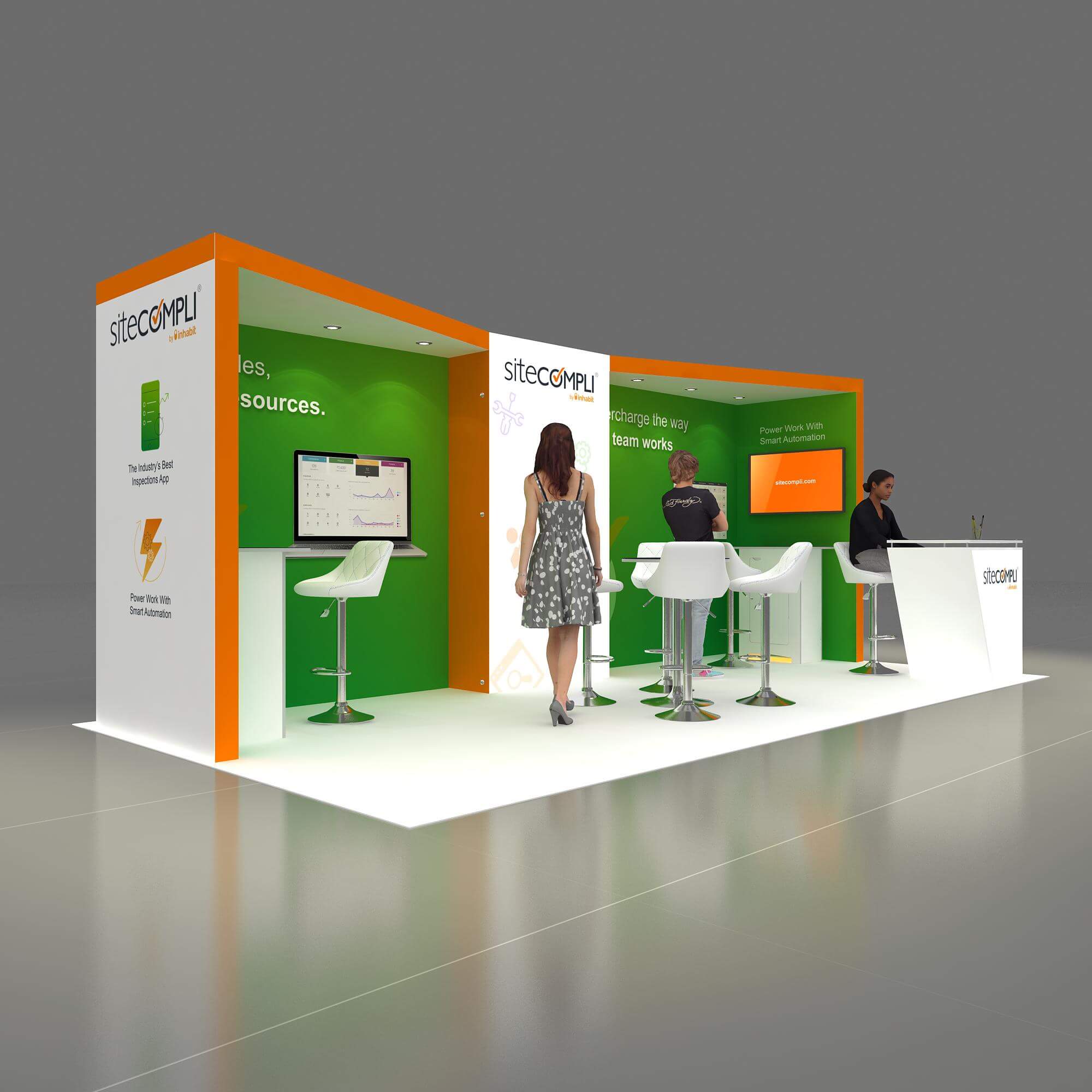 Right Side Perspective View - RLU1020 25: Outshine fellow exhibitors with top-of-the-line 10x20 booth rentals for shows