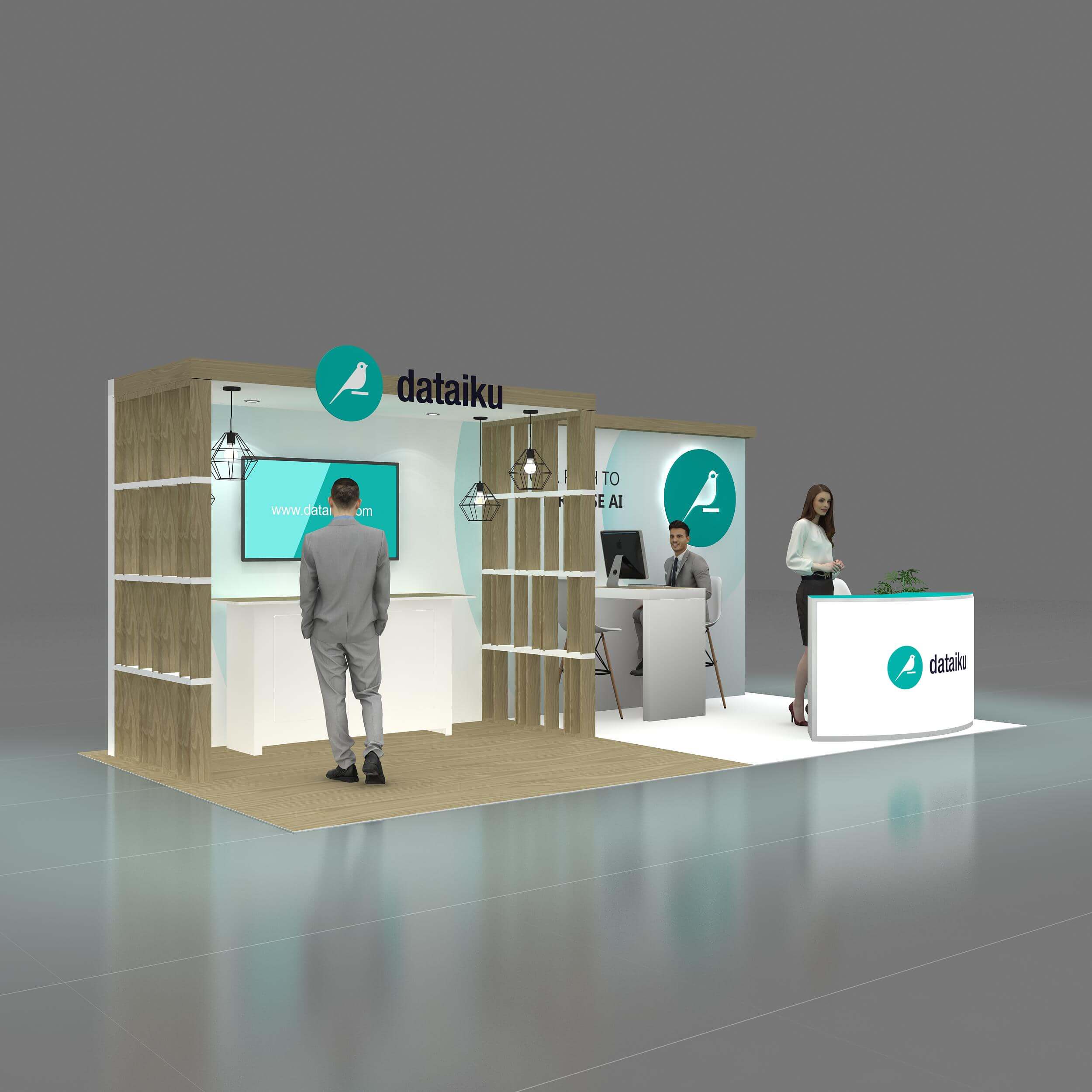 Right Side Perspective View - YRLU1020 74: Eye-catching 10x20 booth rental