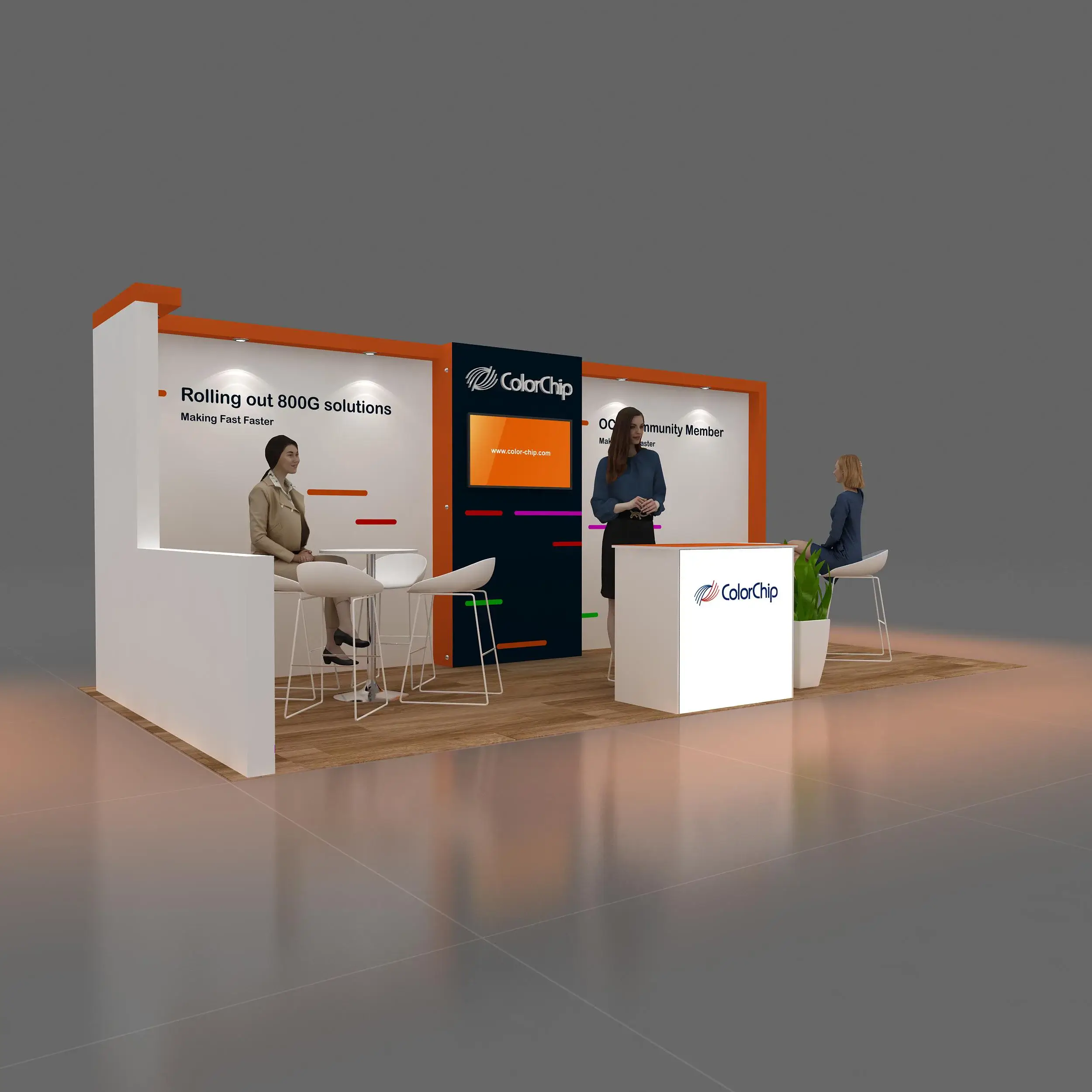 Right Side Perspective View - RAL1020 01: All-inclusive turnkey 10x20 trade show services