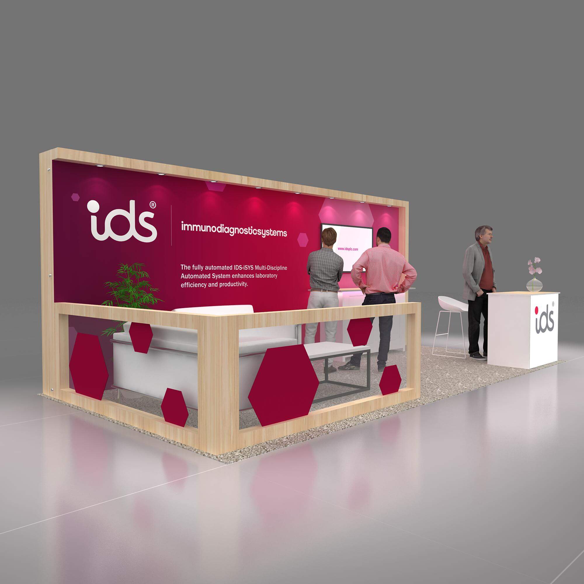 Right Side Perspective View - YRH1020 08: Top-quality and well-designed 10x20 booth rentals for shows