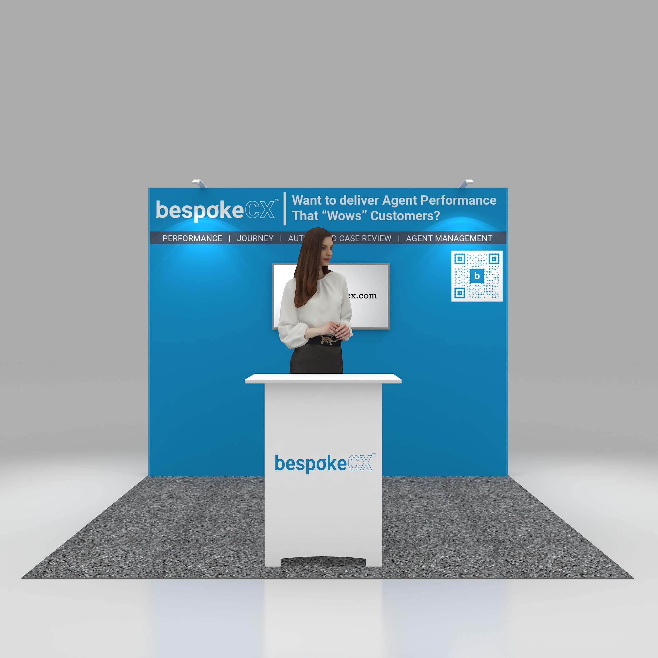 Front View - RCR1010 10: Extraordinary 10x10 trade show booth designs