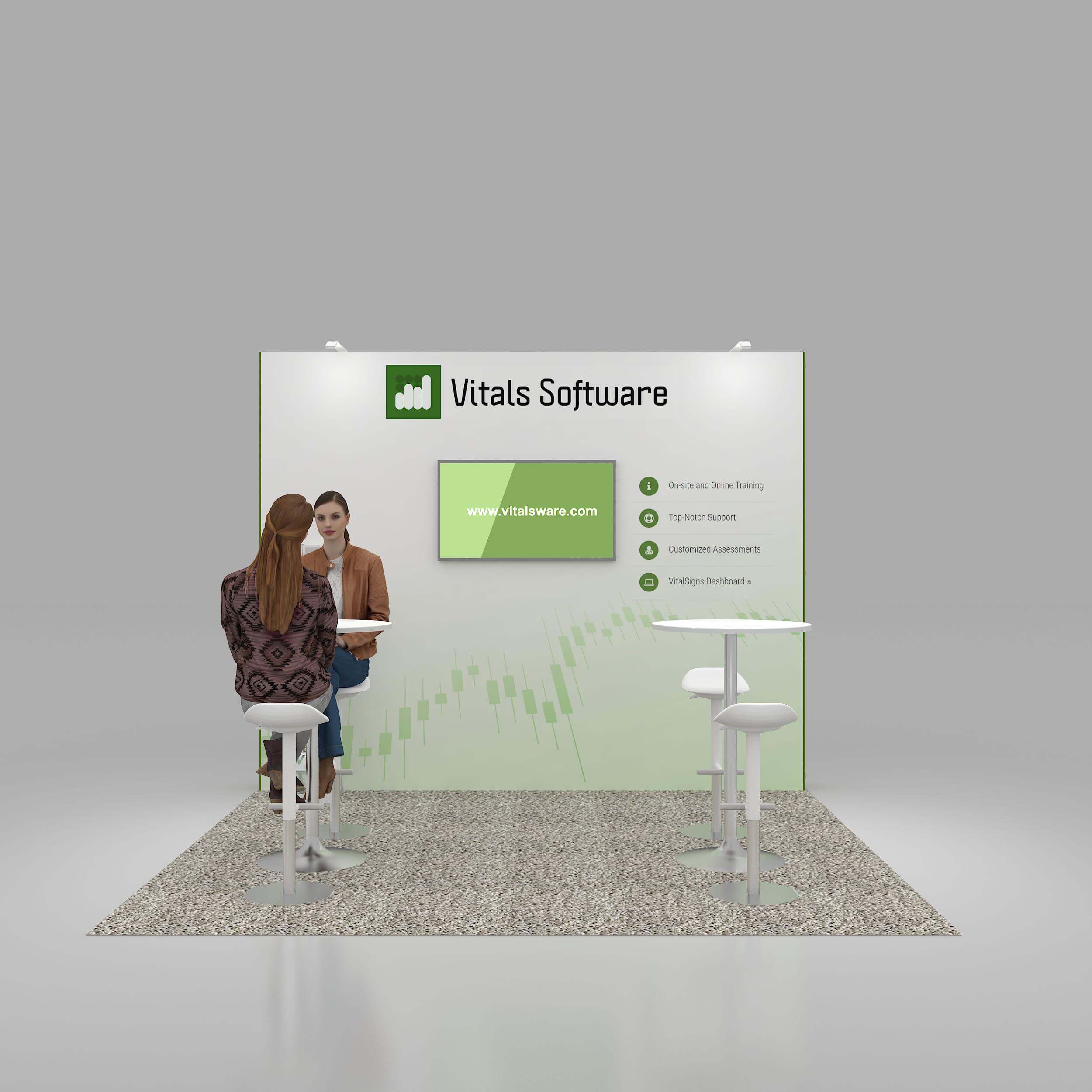 Front View - STL1010 50: Exceptional 10x10 trade show booth rentals Front View - STL1010 50: Exceptional 10x10 trade show booth rentals
