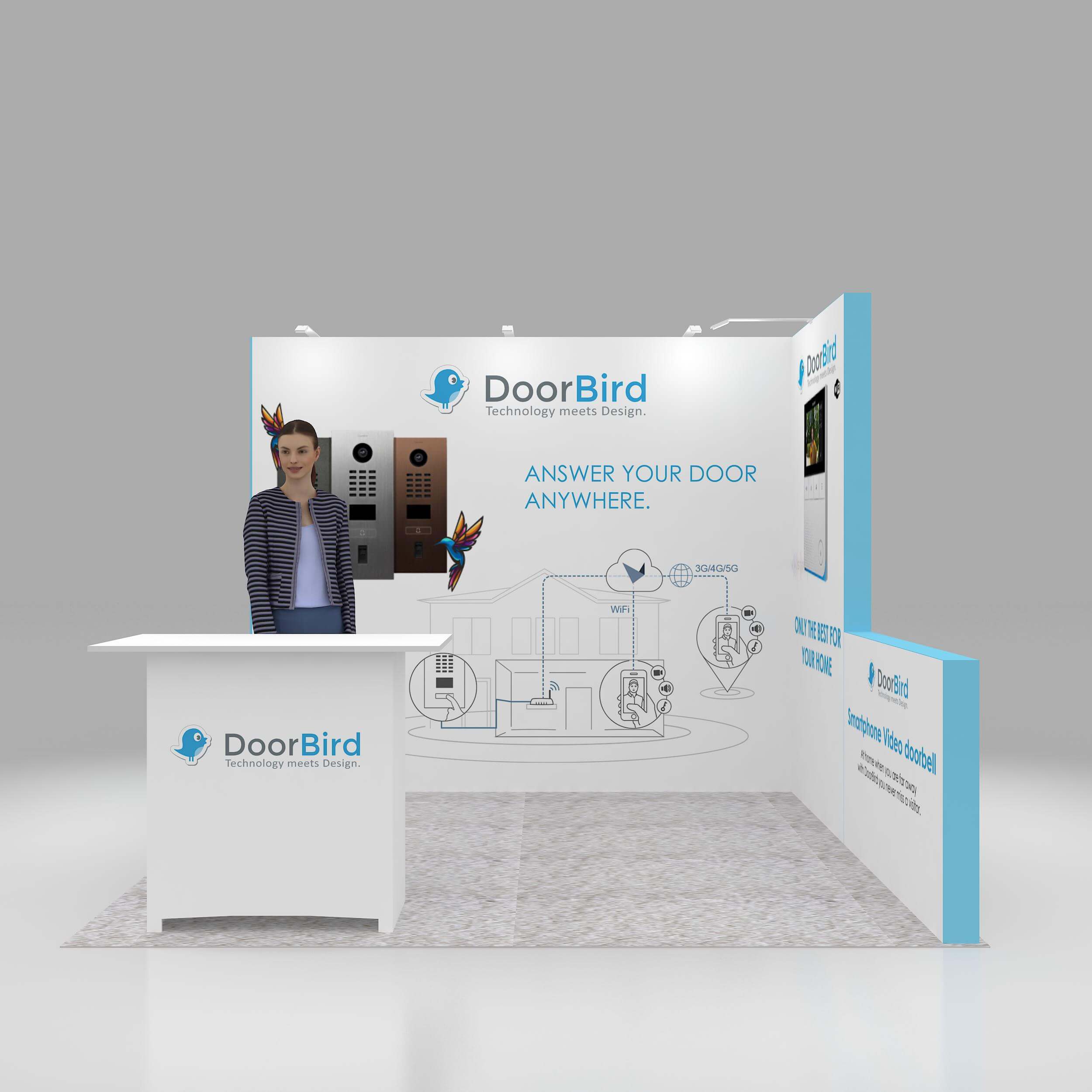 Front View - RCR1010 07: Finest 10x10 trade show booth rentals