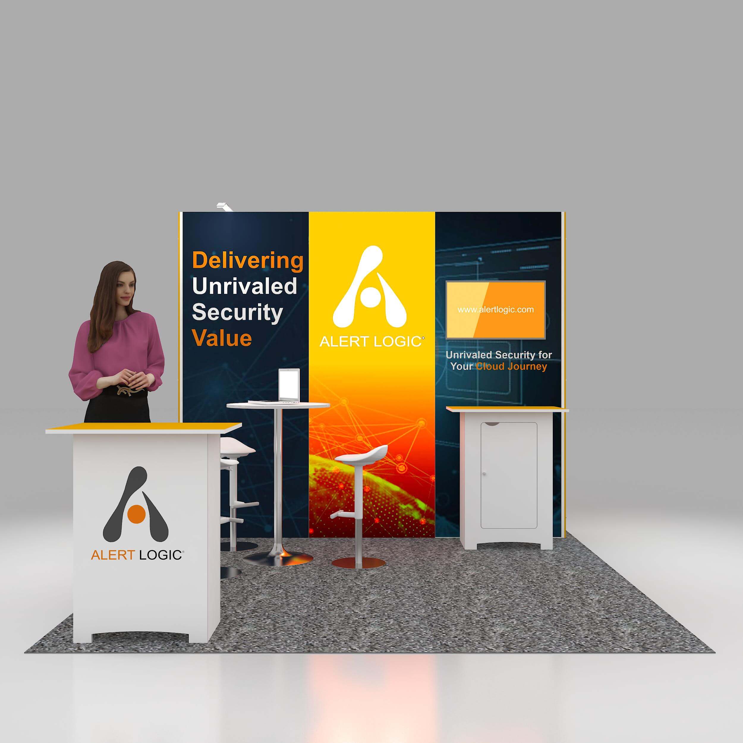 Front View - STL1010 01: Marvellous 10x10 trade show booth rentals