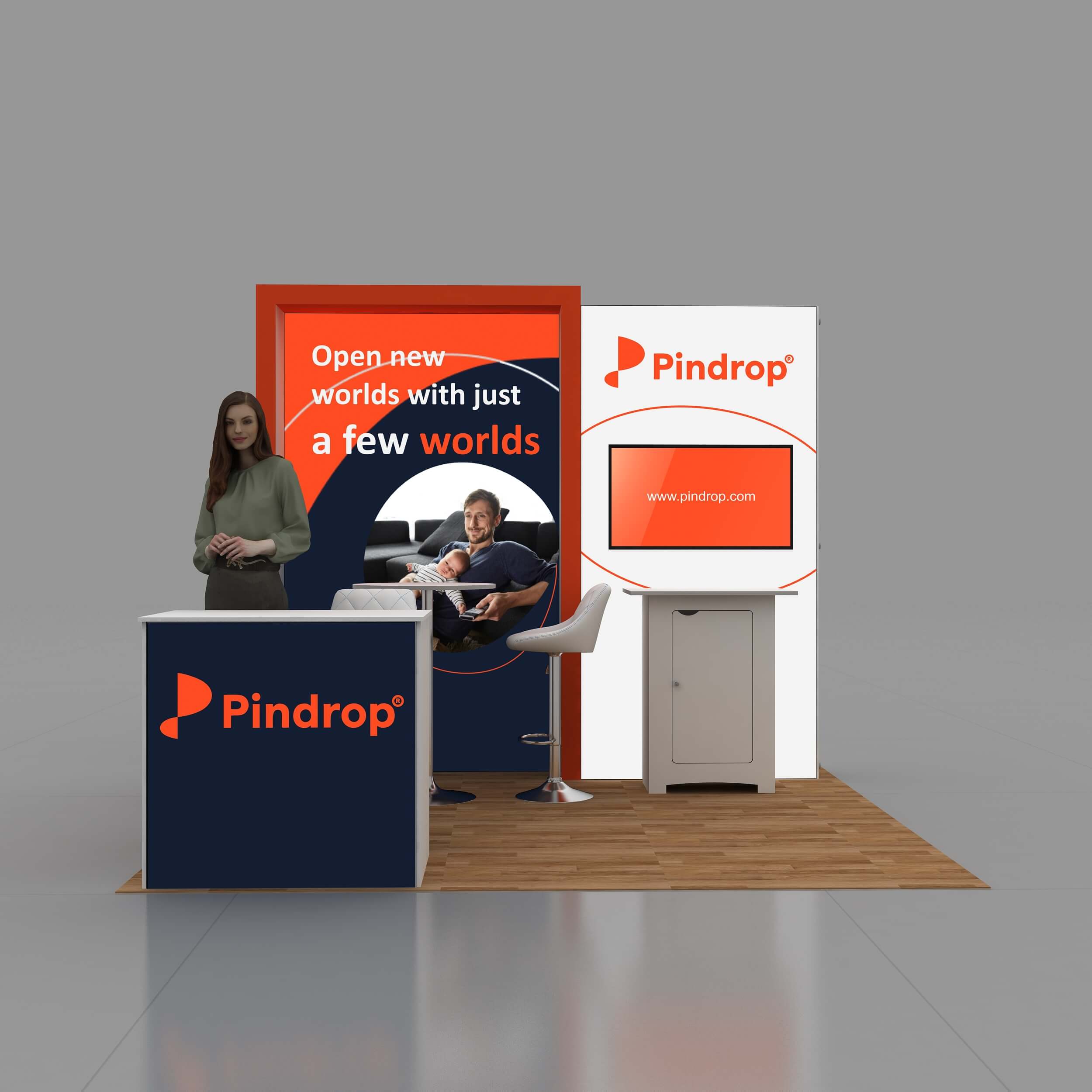 Front View - GRLU1010 49: 10x10 Trade Show Booth