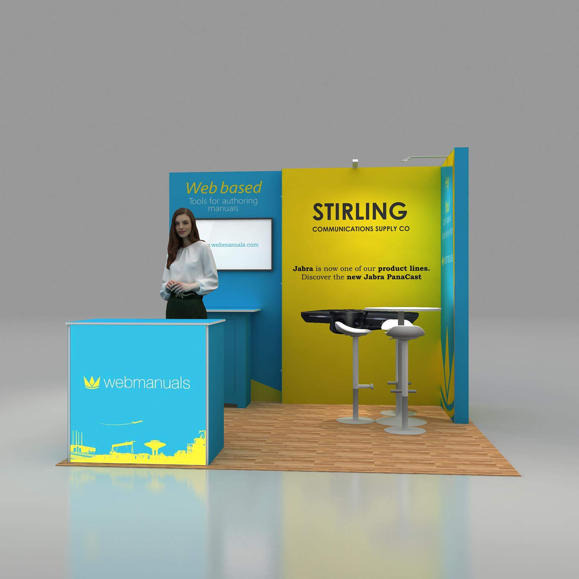 Front View - STL1010 05: Creative 10x10 trade show booth ideas
