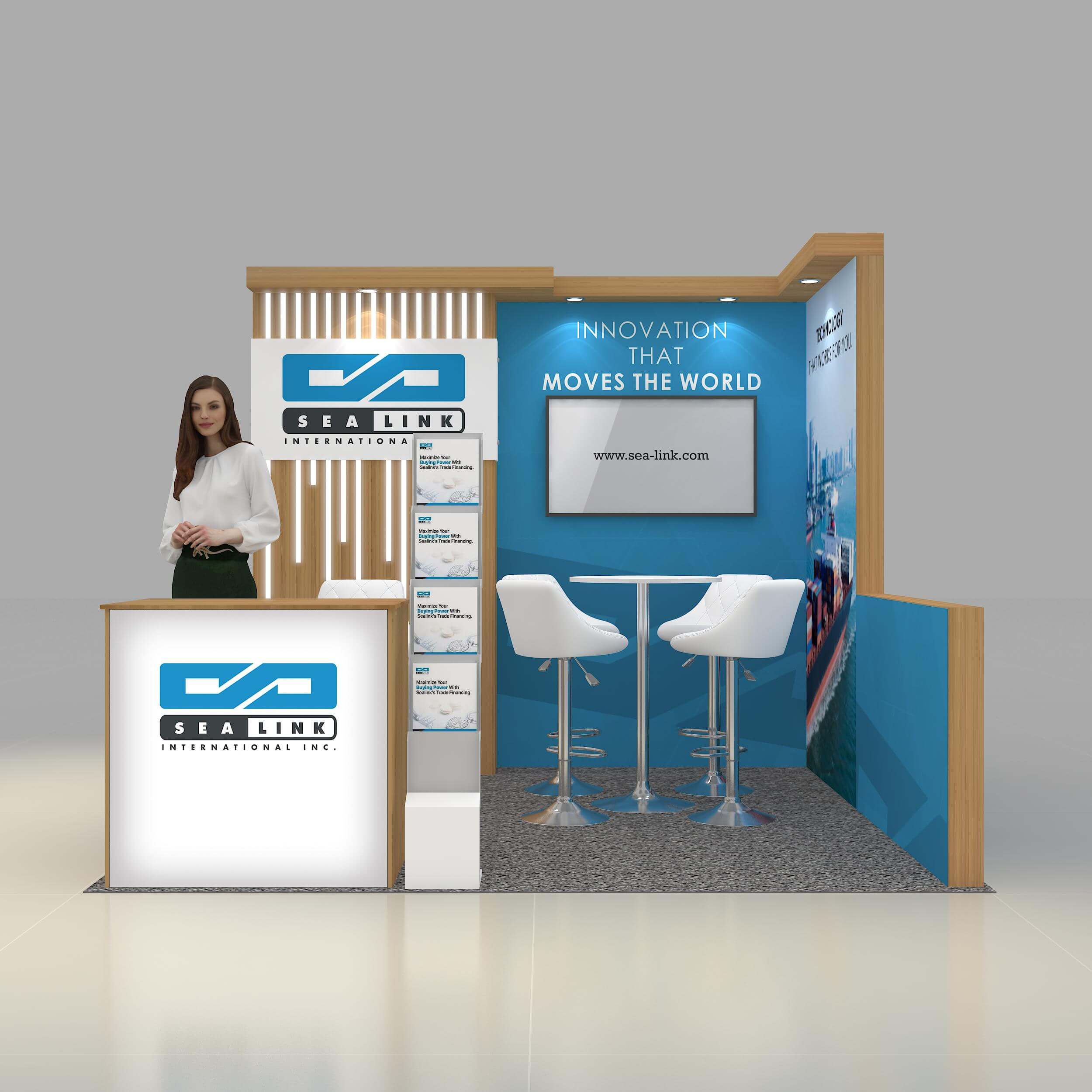 Front View - RLU1010 24: World-class 10x10 trade show booth rentals Front View - RLU1010 24: World-class 10x10 trade show booth rentals