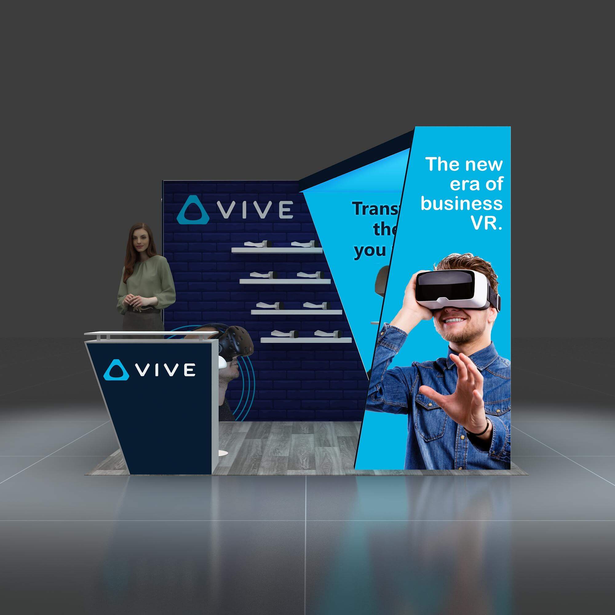 Front View - RLU1010 31: Impactful 10x10 trade show booth rentals