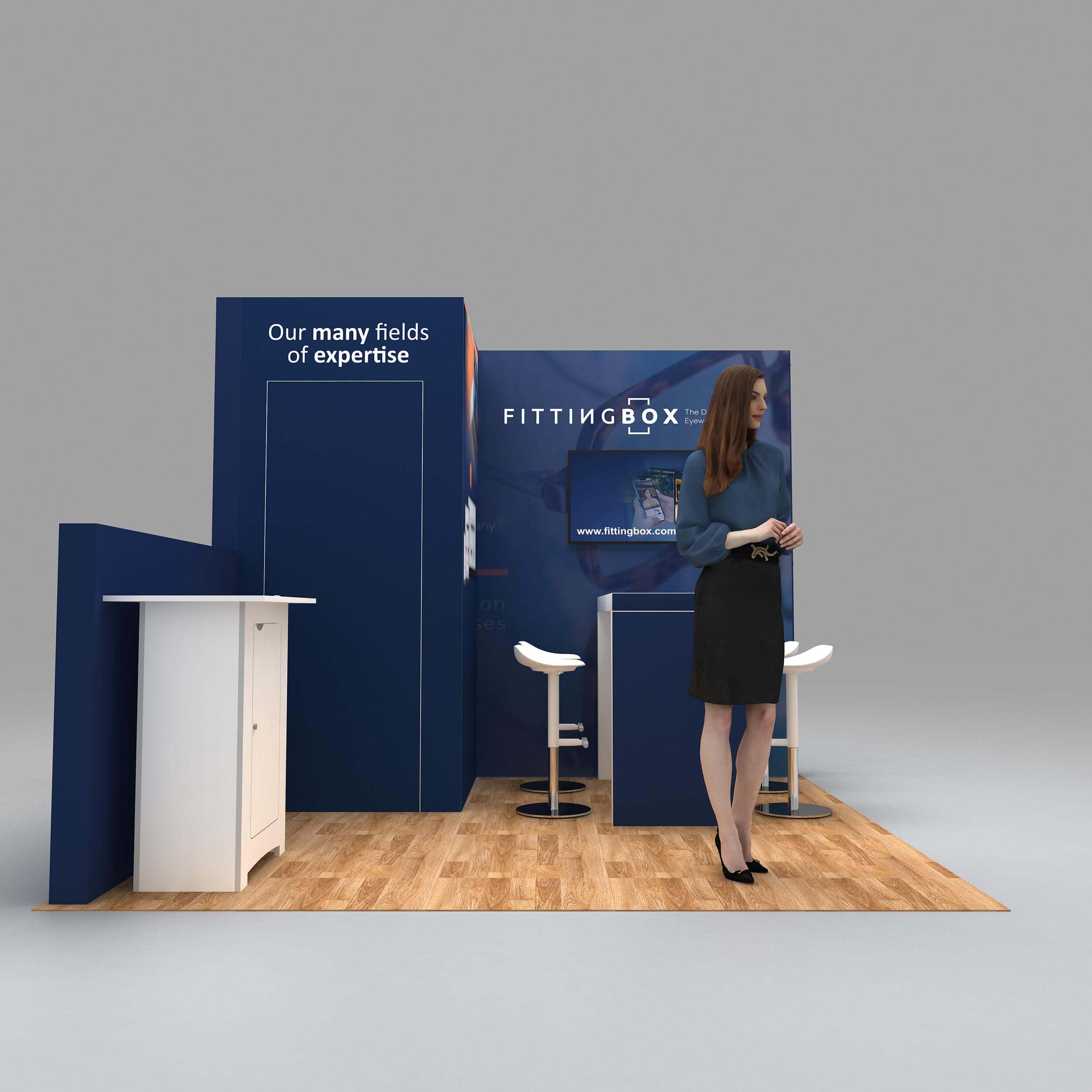 Front View - RLU1010 33: Award-winning 10x10 trade show booth rentals