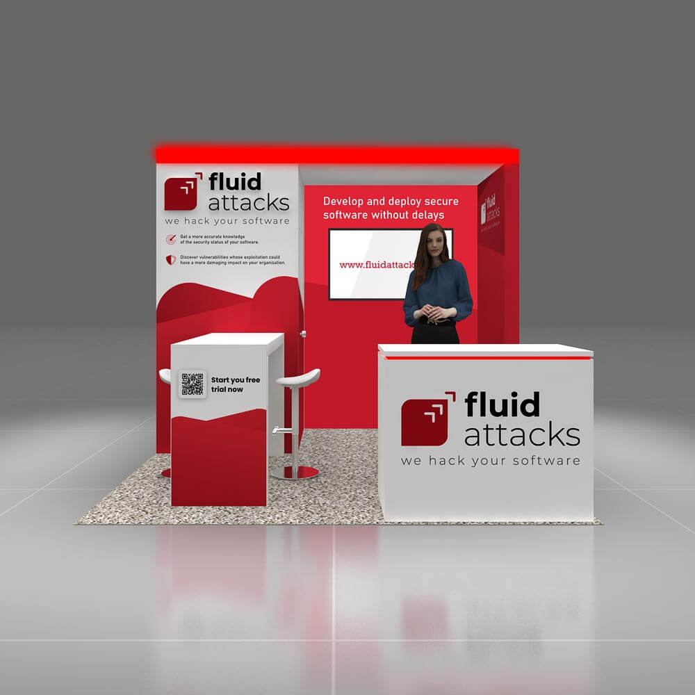 Front View - RLU1010 35: Top-notch 10x10 trade show booth rentals