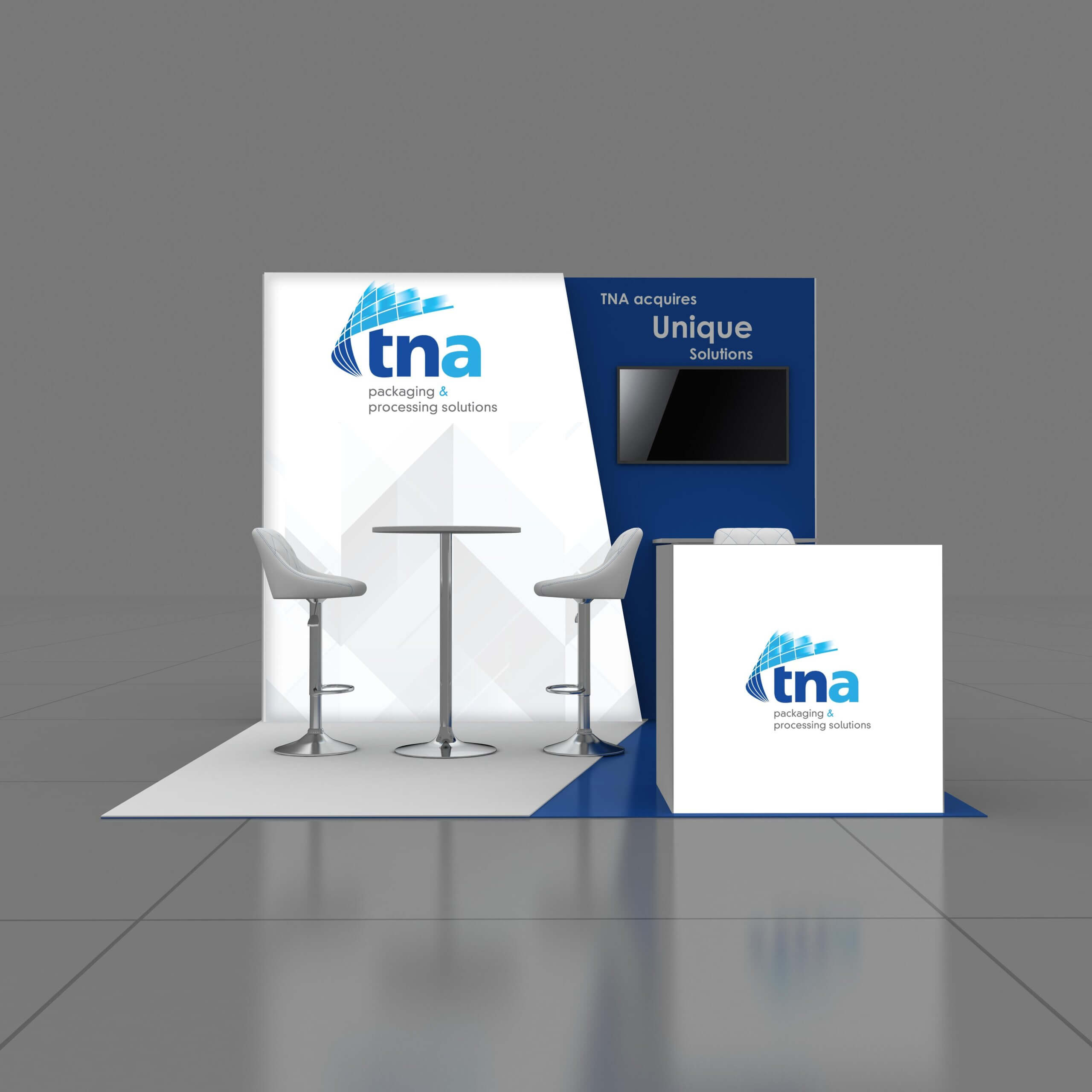 Front View - RLU1010 28: Top of the range 10x10 trade show booth rentals