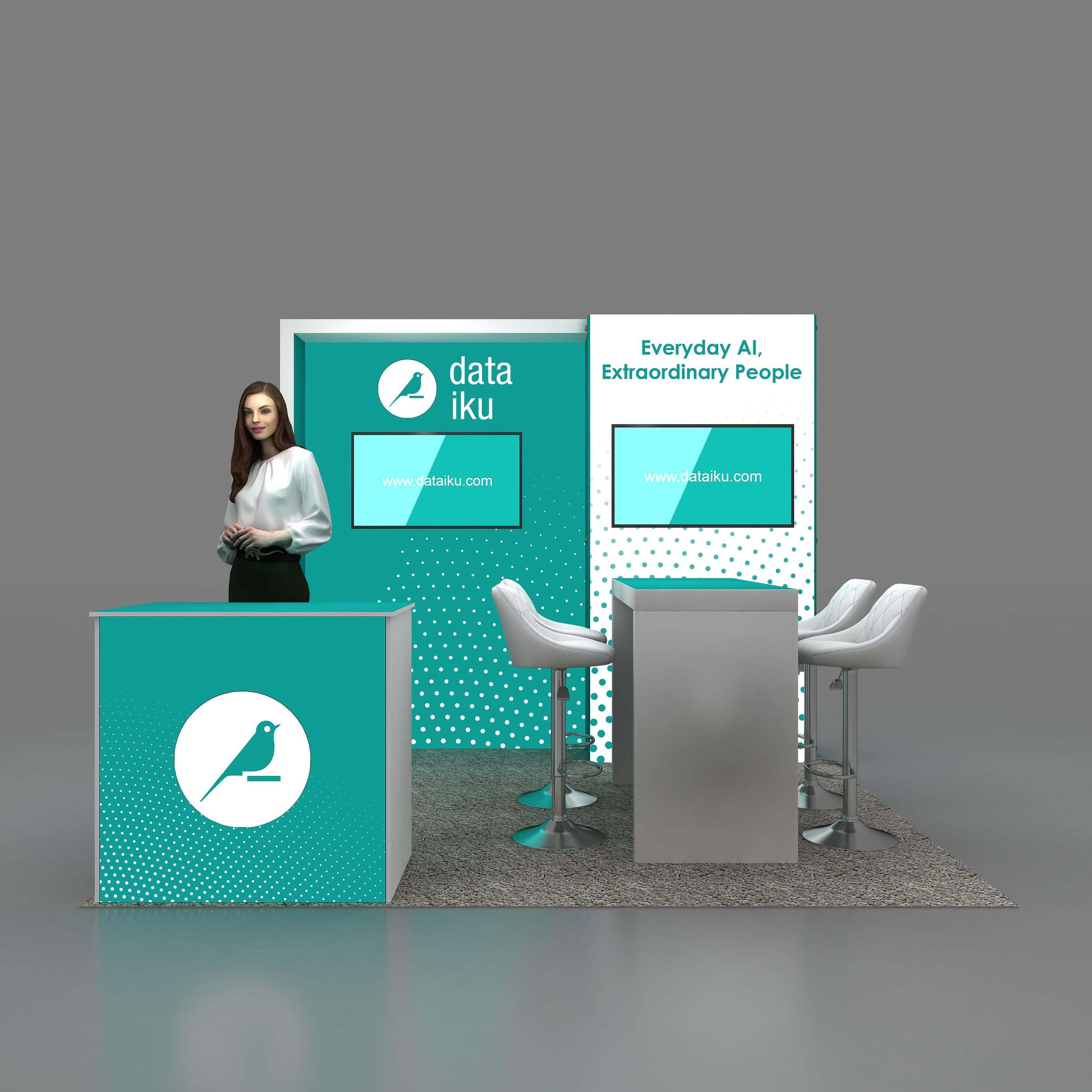 Front View - STL1010 04: World-class 10x10 trade show booth rentals