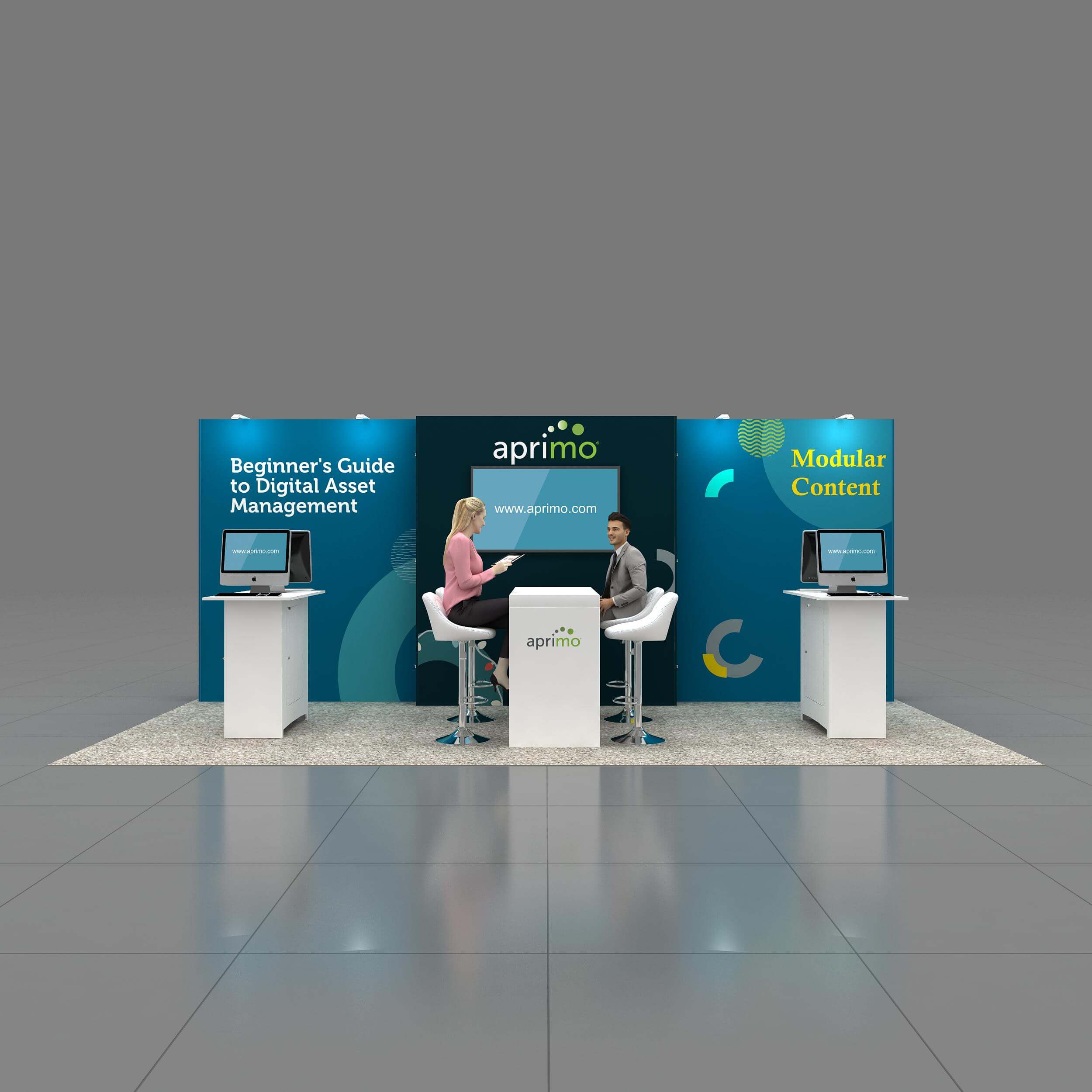 Front View - RLU1020 44: Award-winning 10x20 trade show booth rentals