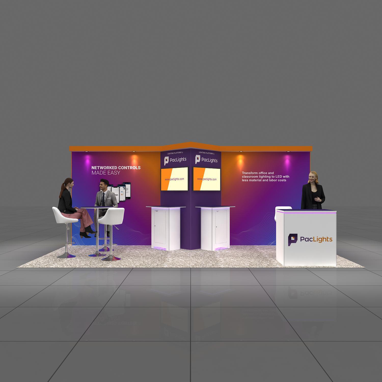 Front View - GRL1020 04: Exceptional 10x20 trade show booth rentals