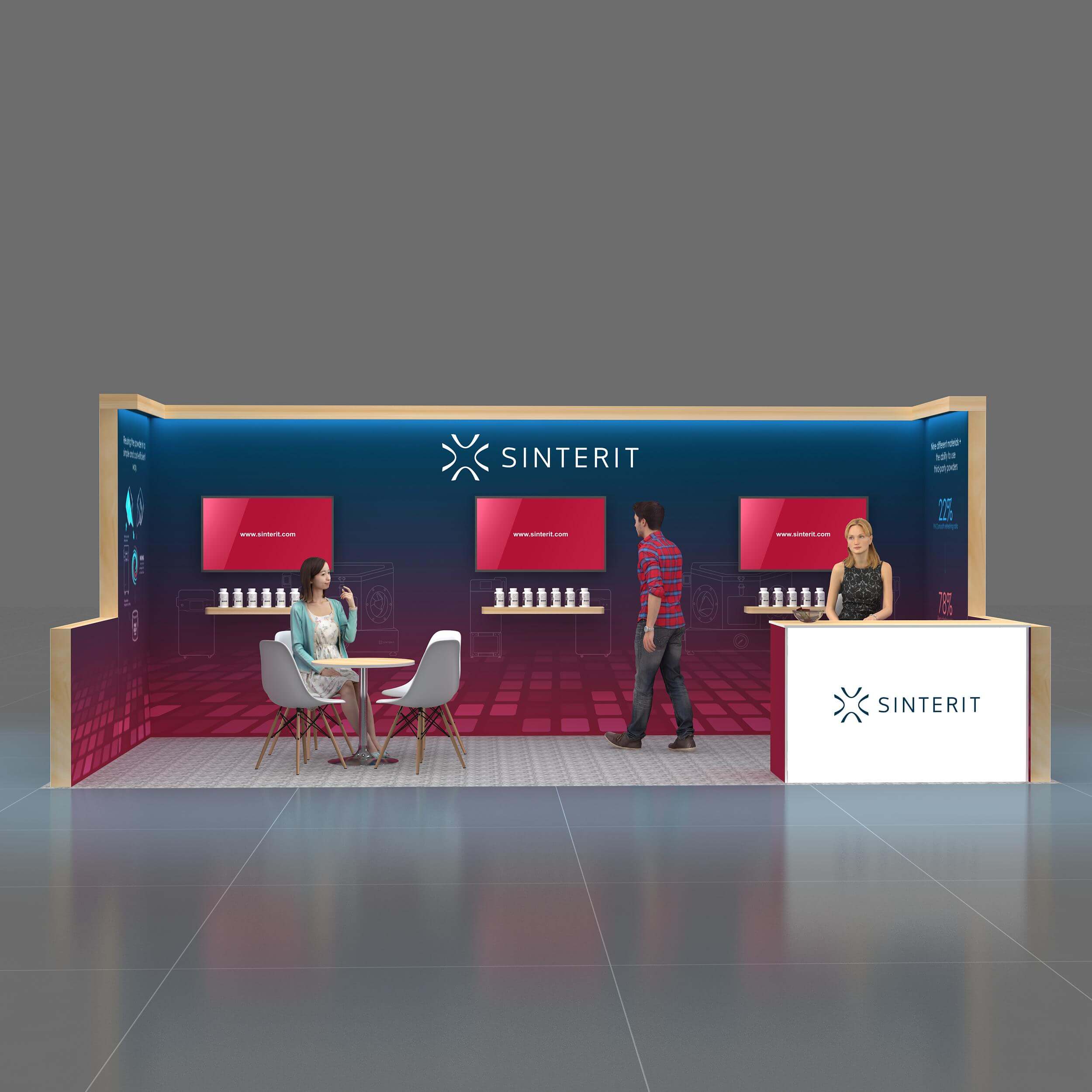 Front View - GRCR1020 13: For eye-catching and well-built 10x20 booth rentals contact Exponents