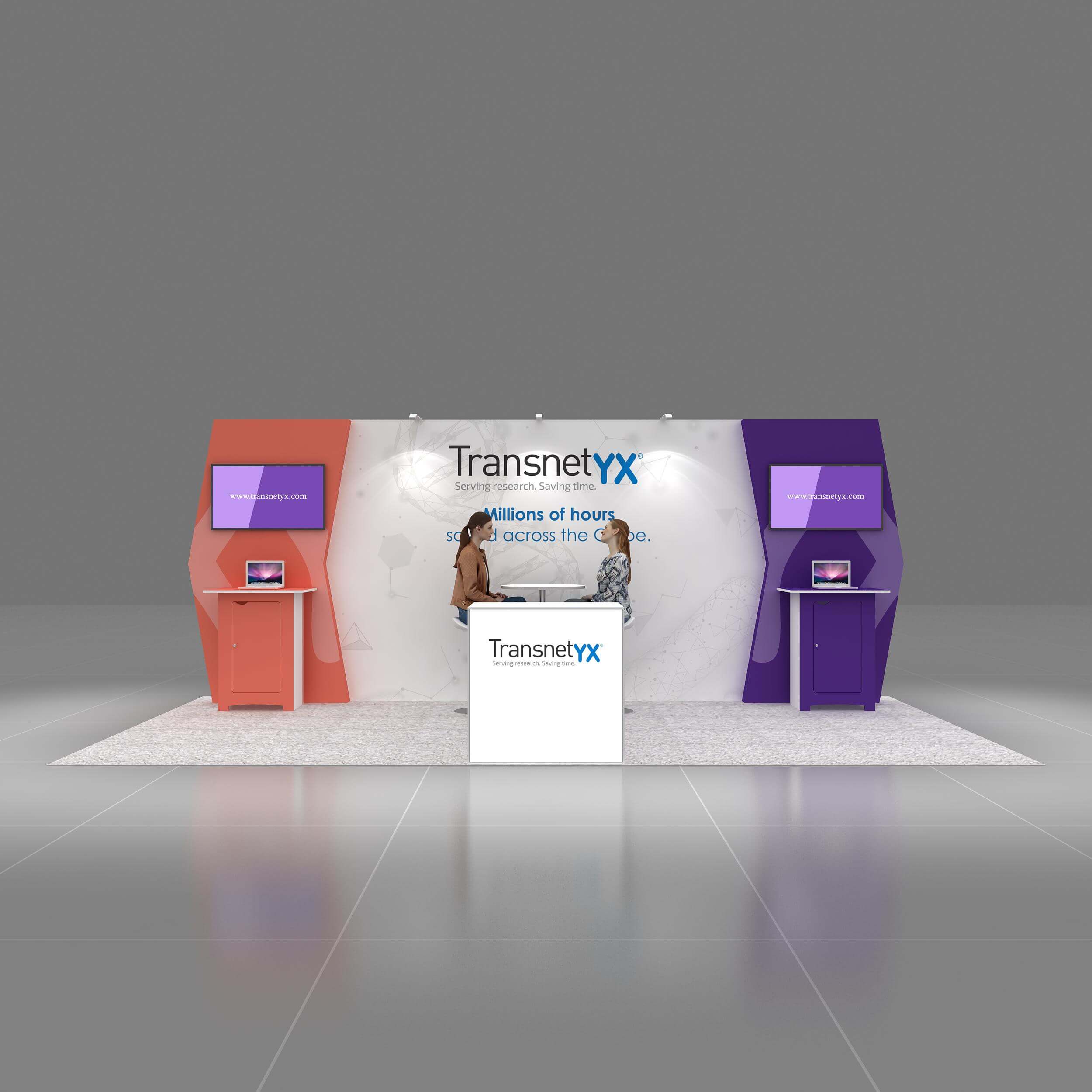 Front View - RLU1020 54: Striking 10x20 trade show booth rentals