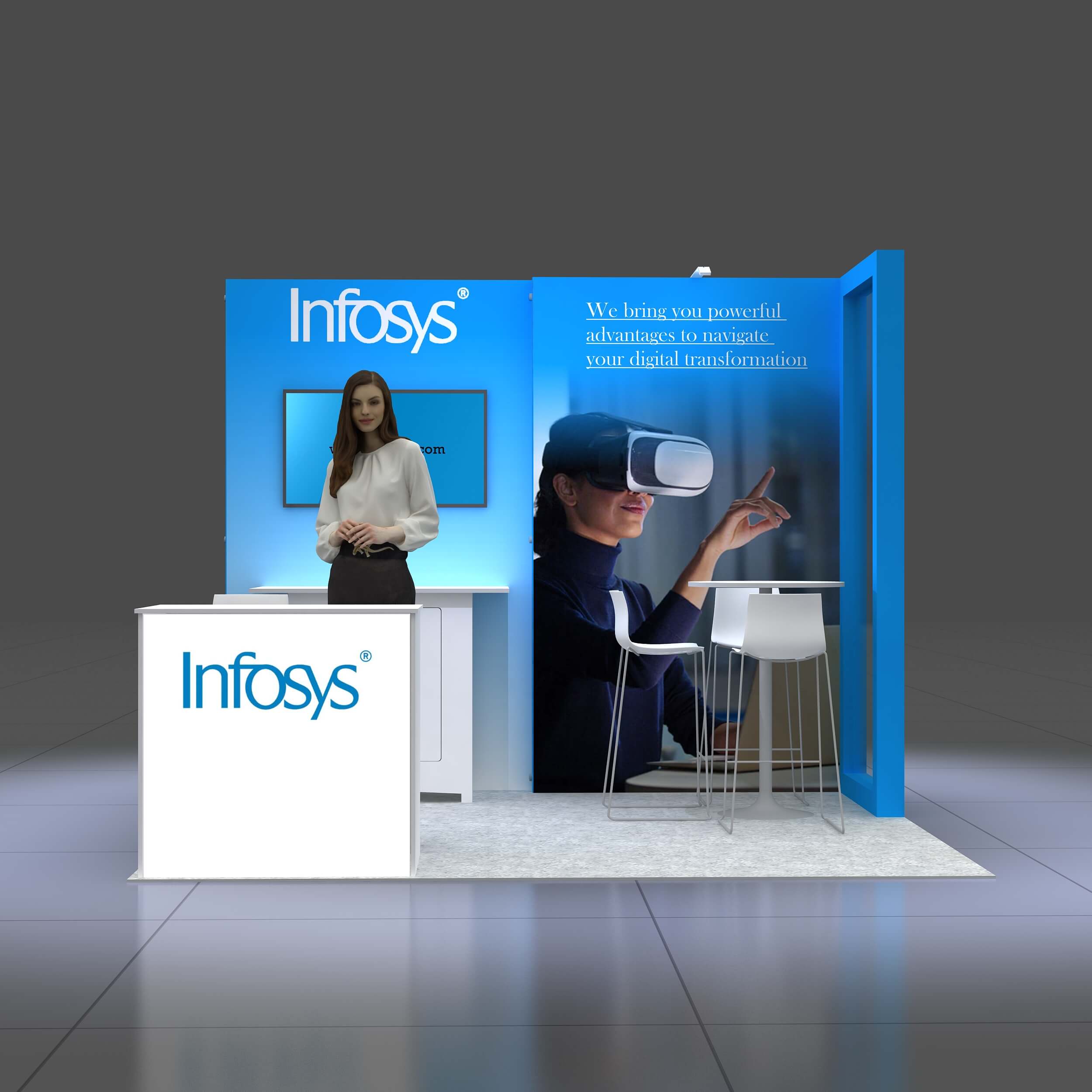 Front View - RLU1010 23: Top-quality 10x10 trade show rental booths Front View - RLU1010 23: Top-quality 10x10 trade show rental booths