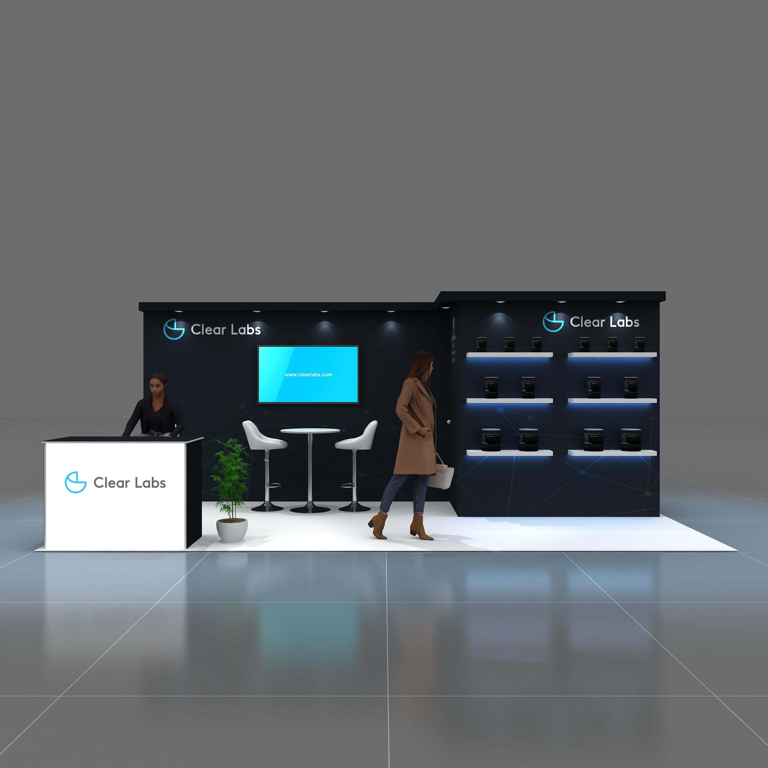 Front View - GRCR1020 10: Win big at Las Vegas shows with attention-grabbing 10x20 booth rentals