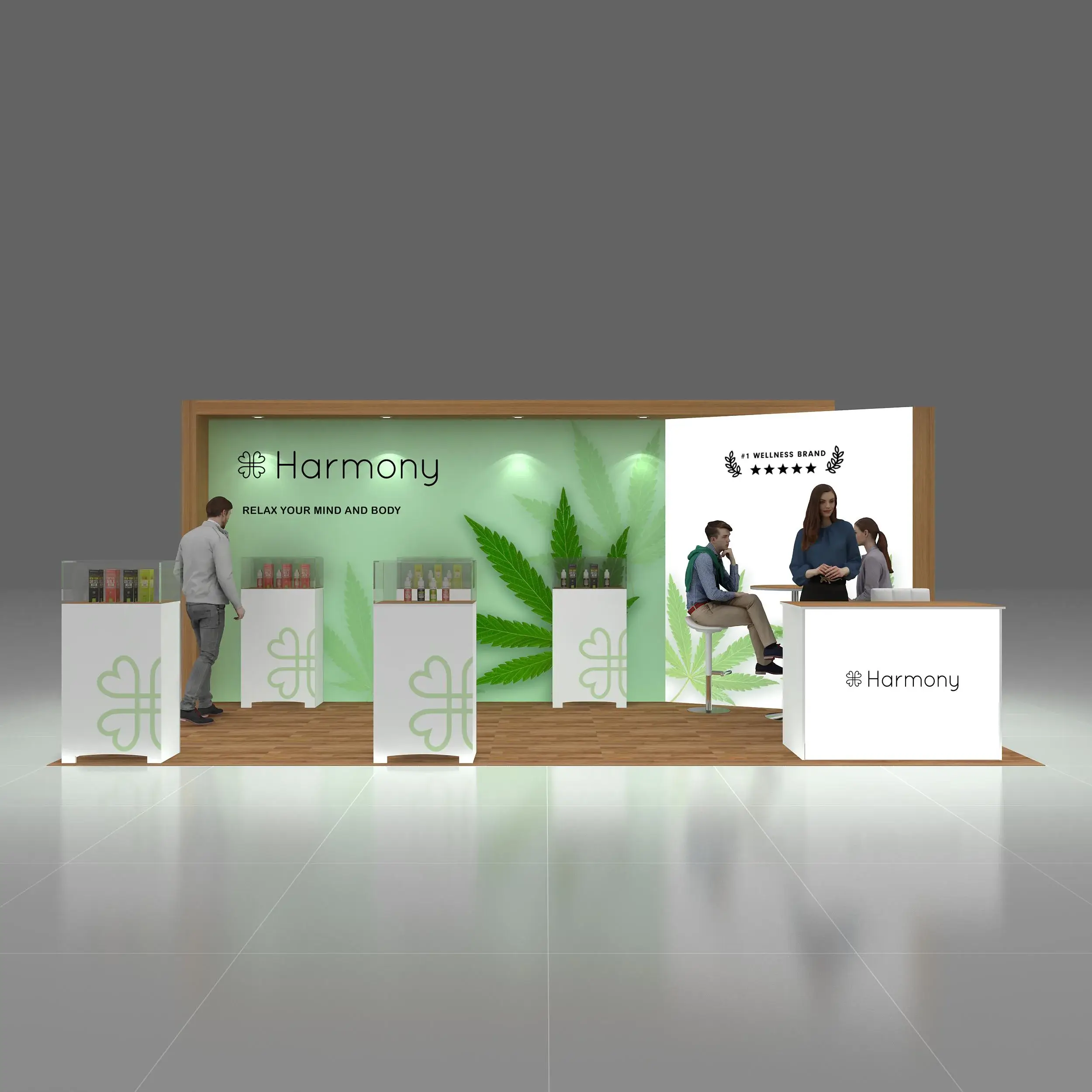 Front View - RLU1020 71:  Avant-garde 10x20 trade show rental booth for shows Front View - RLU1020 71: Avant-garde 10x20 trade show rental booth for shows