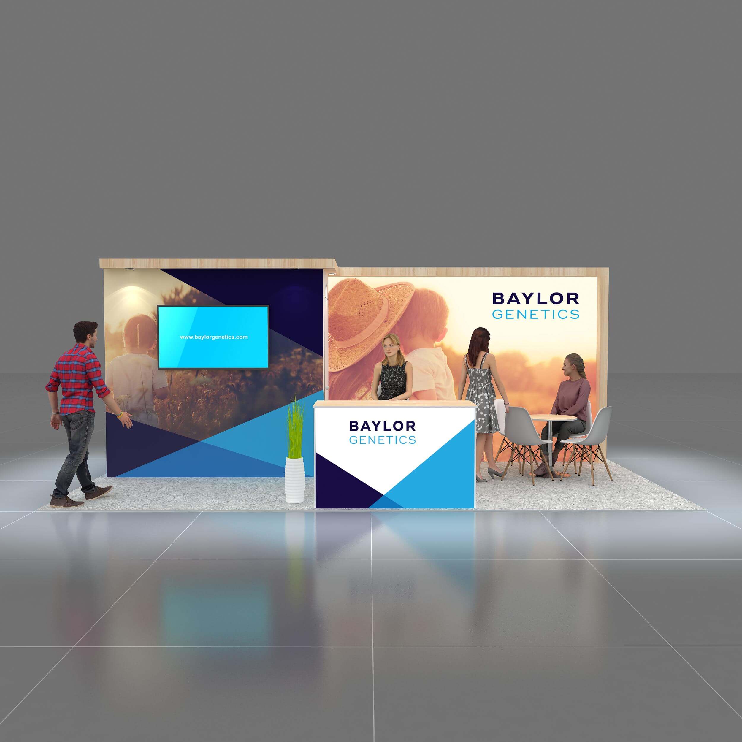 Front View - GRCR1020 08: Impactful 10x20 trade show booth rentals