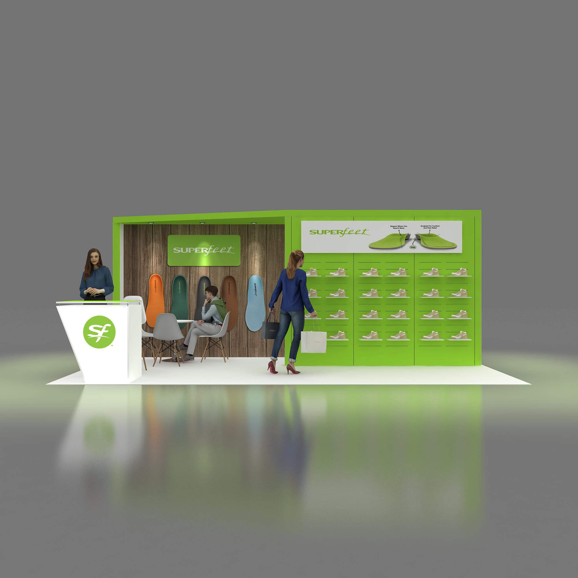 Front View - YRLE1020 11: Impressive turnkey 10x20 booth rentals