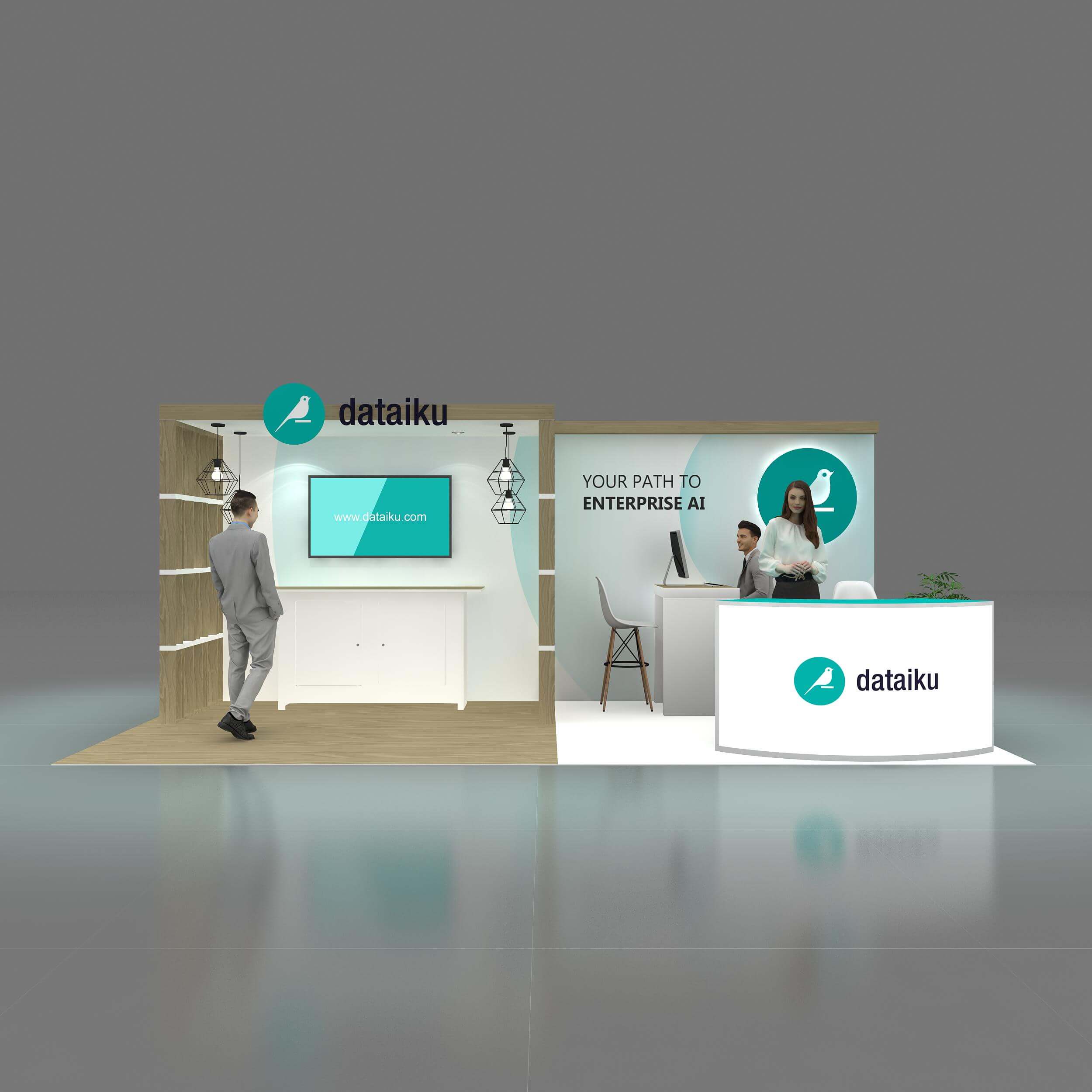 Front View - YRLU1020 74: State-of-the-art 10x20 trade show booth designs