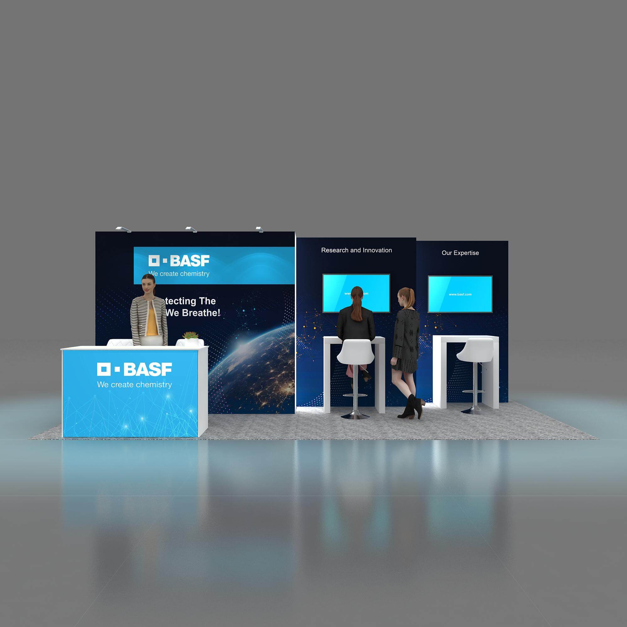Front View - RLU1020 20: Outdo your competitors with exceptional 10x20 booth rentals for shows