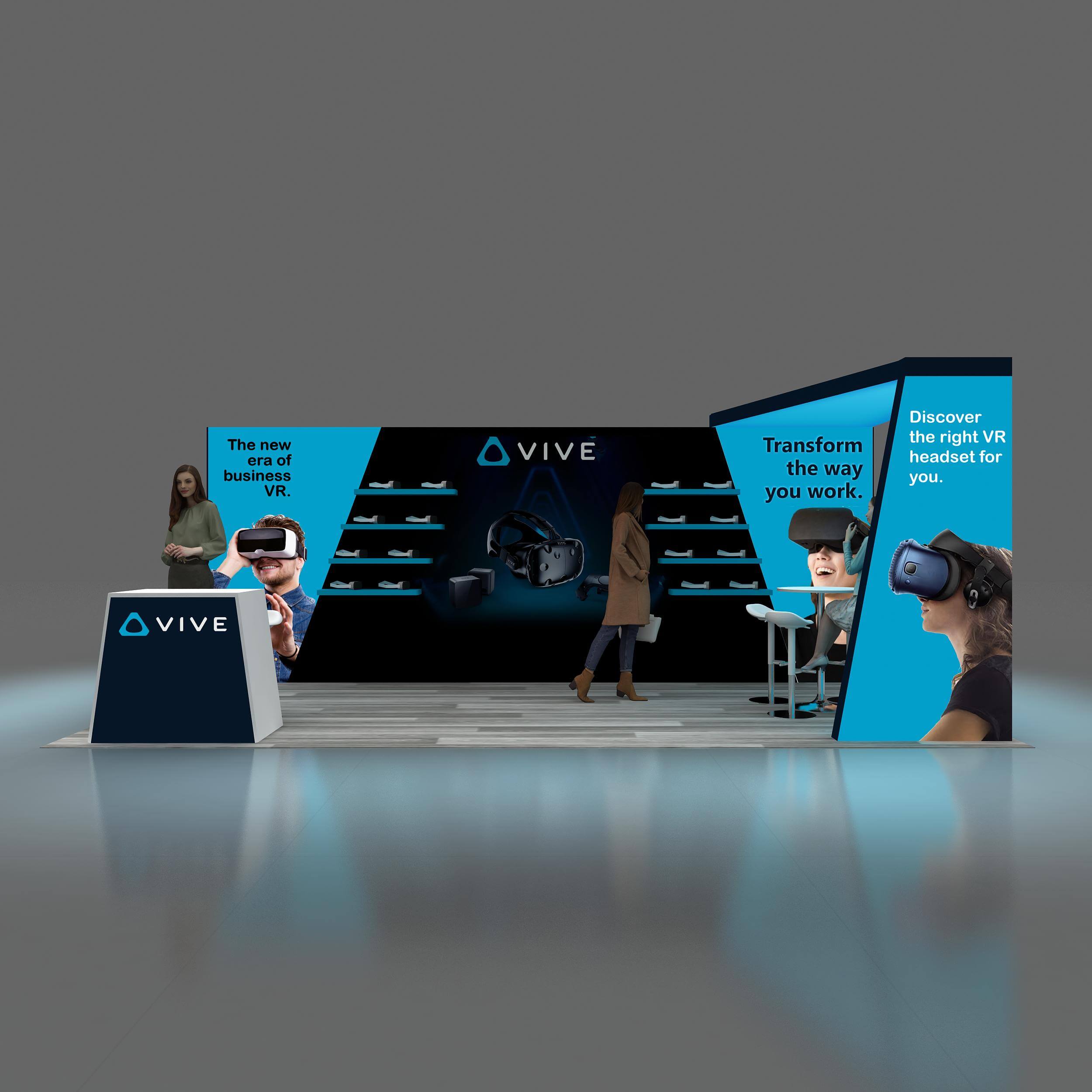 Front View - RLU1020 75: Innovative and purpose-driven 10x20 trade show booth rentals