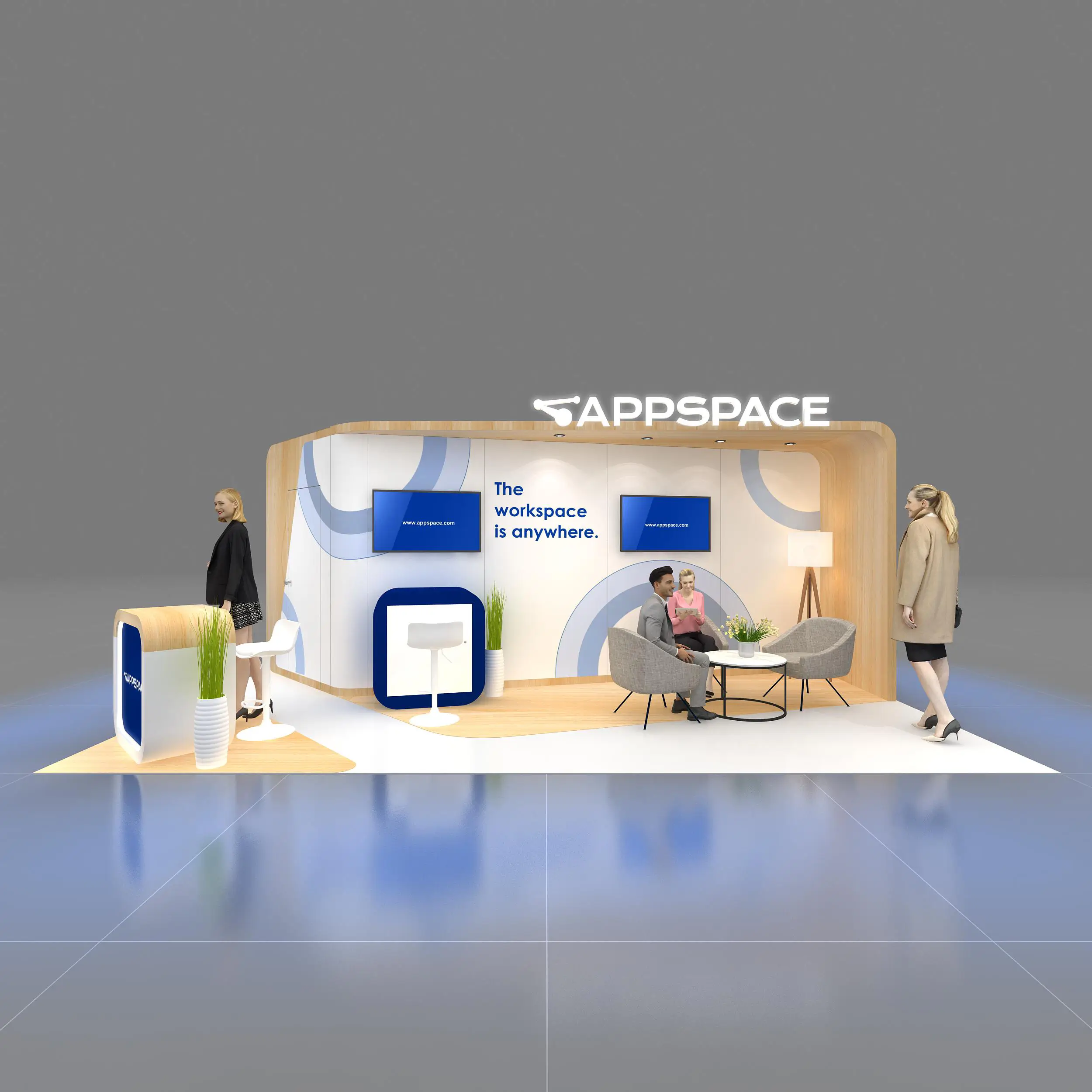 Front View - RH1020 02: Innovative and purpose-driven 10x20 trade show booth rentals for shows