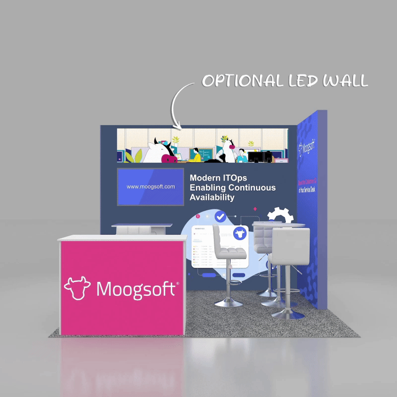 Front View  with LED Counter - STL1010 03: Attractive & portable 10x10 trade show displays Front View with LED Counter - STL1010 03: Attractive & portable 10x10 trade show displays