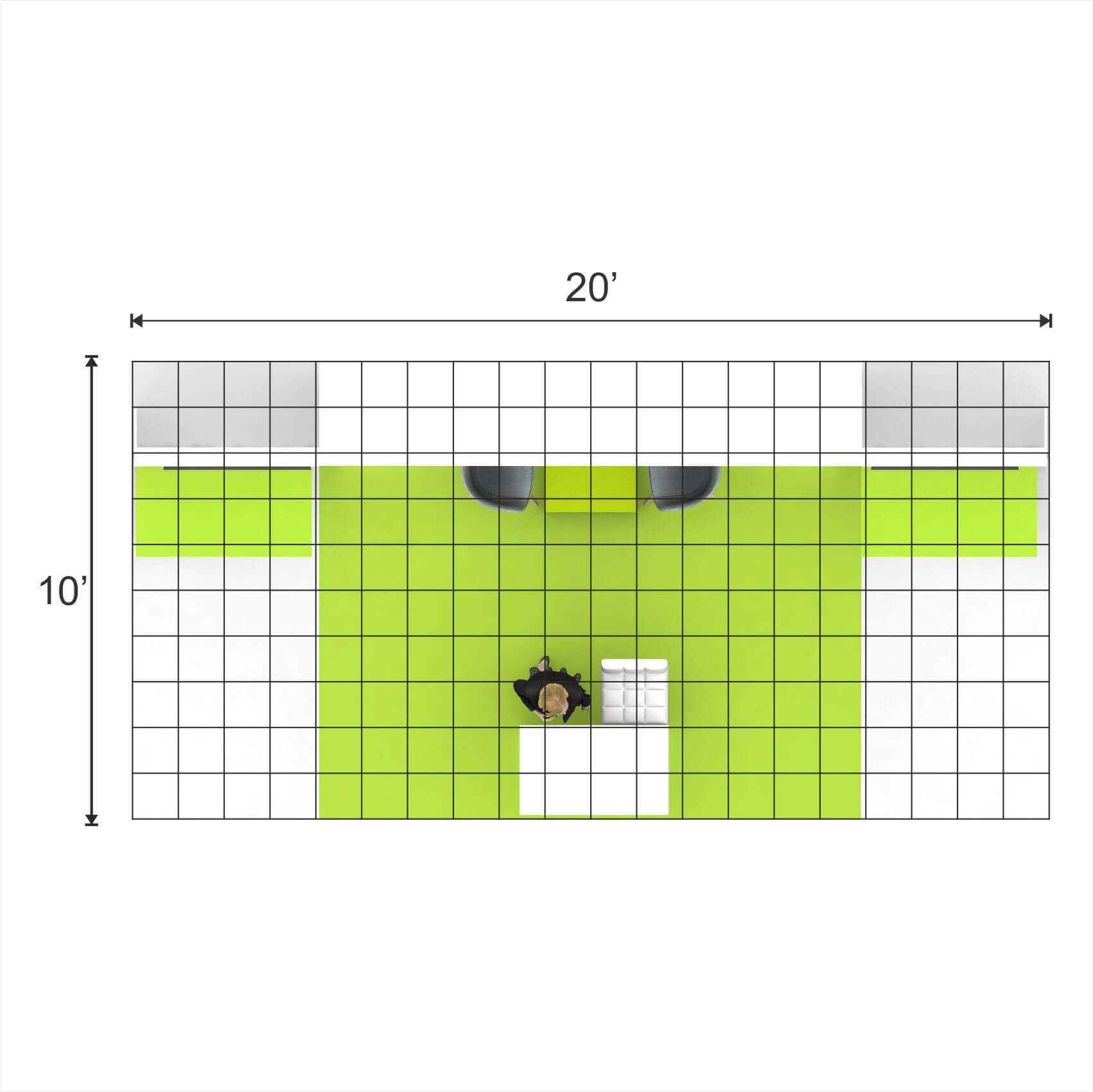 Plan - GRLU1020 63: Head-Turning 10x20 Trade Show Booth Design Concept Plan - GRLU1020 63: Head-Turning 10x20 Trade Show Booth Design Concept