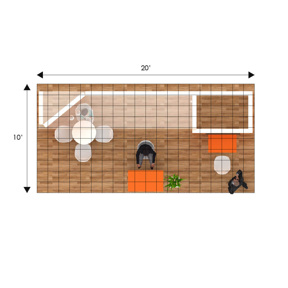 Plan - GRLU1020 31: Well-designed and top of the range 10x20 booth rentals by Exponents