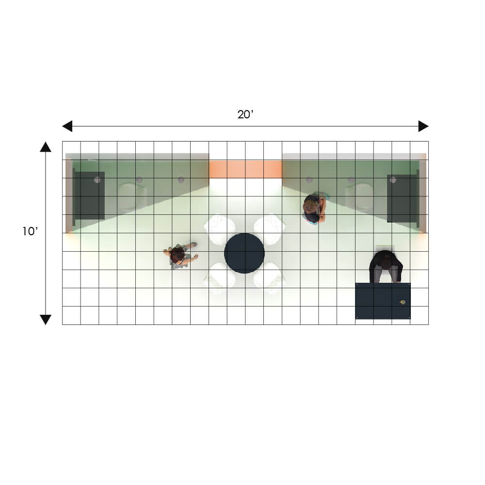 Plan - RLU1020 25: State-of-the-art 10x20 trade show booth designs
